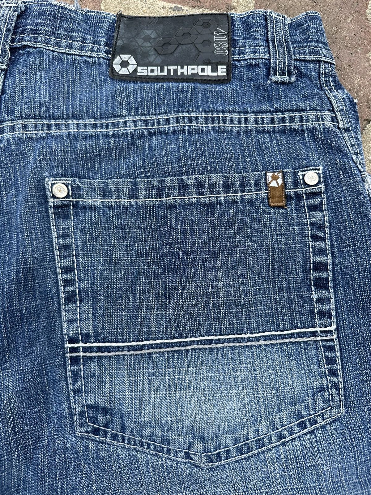 JNCO × Southpole × Vintage Vintage Y2K Skater Jean Shorts Medium Wash Baggy Fit Size US 36 / EU 52 - 6 Thumbnail