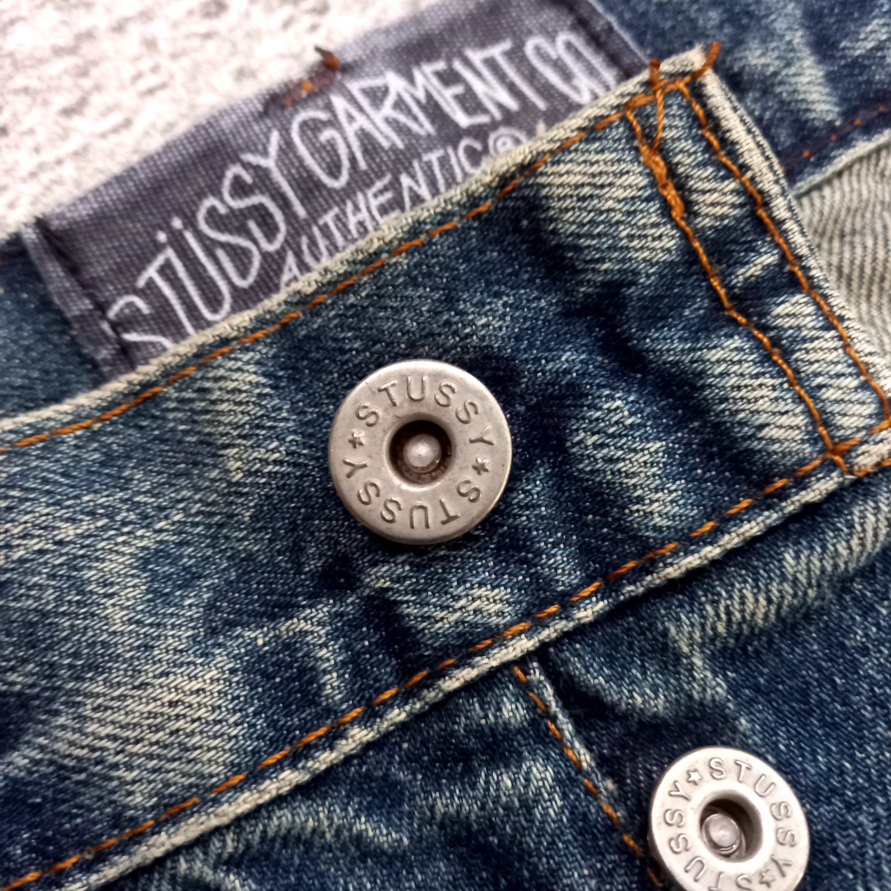 Stussy 1990s Stussy - Button Fly Distressed Denim Pants Size US 32 / EU 48 - 4 Thumbnail