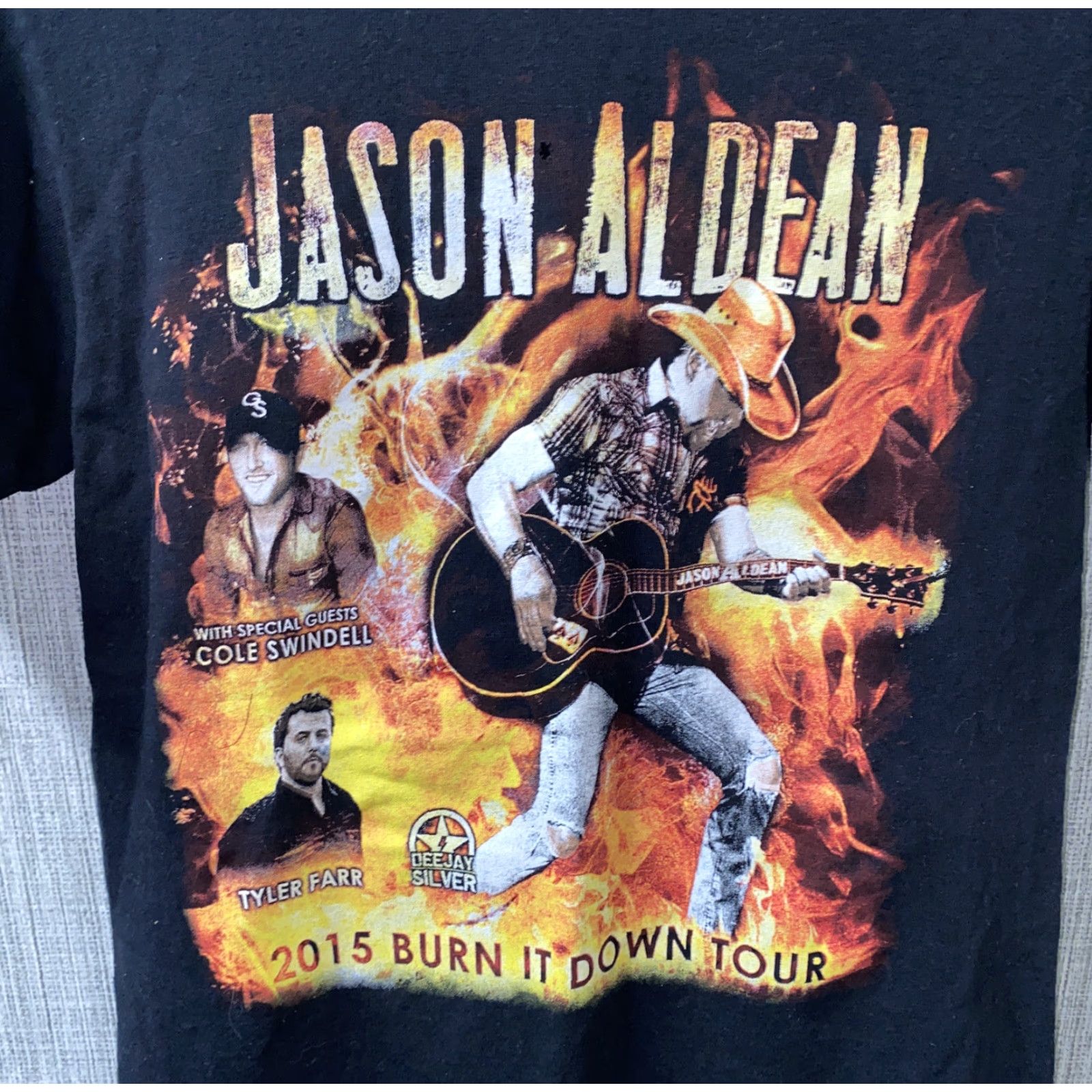 Anvil Anvil Mens Black Jason Aldean 2015 Burn It Down Tour T-Shirt Size S Size US S / EU 44-46 / 1 - 2 Thumbnail