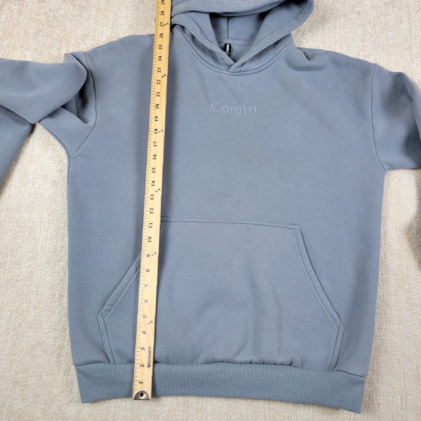 Vintage Comfrt Hoodie Mens M Blue Fleece Pullover Midweight Sweatshirt Hooded Soft Size US M / EU 48-50 / 2 - 5 Thumbnail