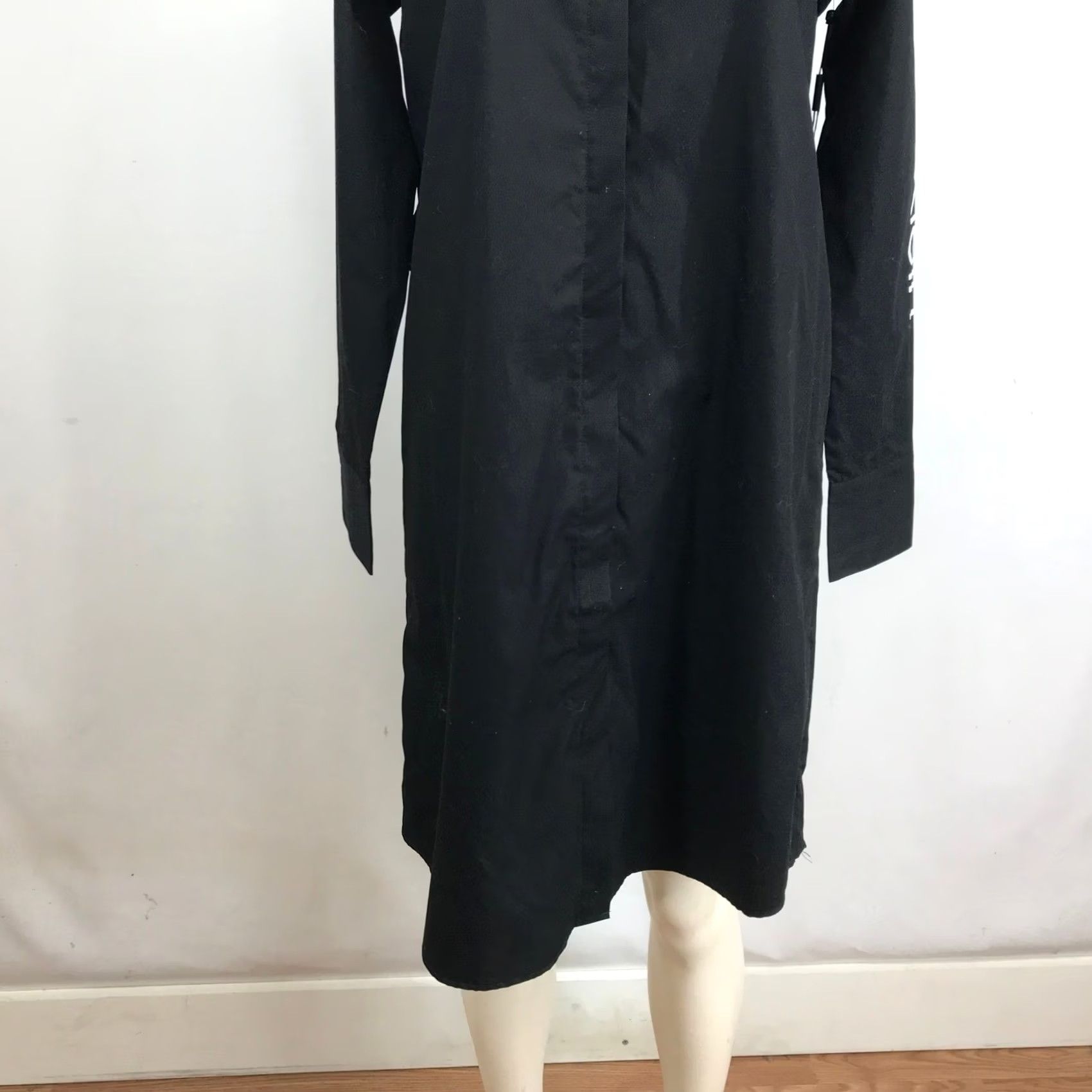 Calvin Klein Calvin Klein Womens Black Long Sleeve Logo Graphic Shirt Dress CD2G1Q2V Small Size S / US 4 / IT 40 - 3 Thumbnail