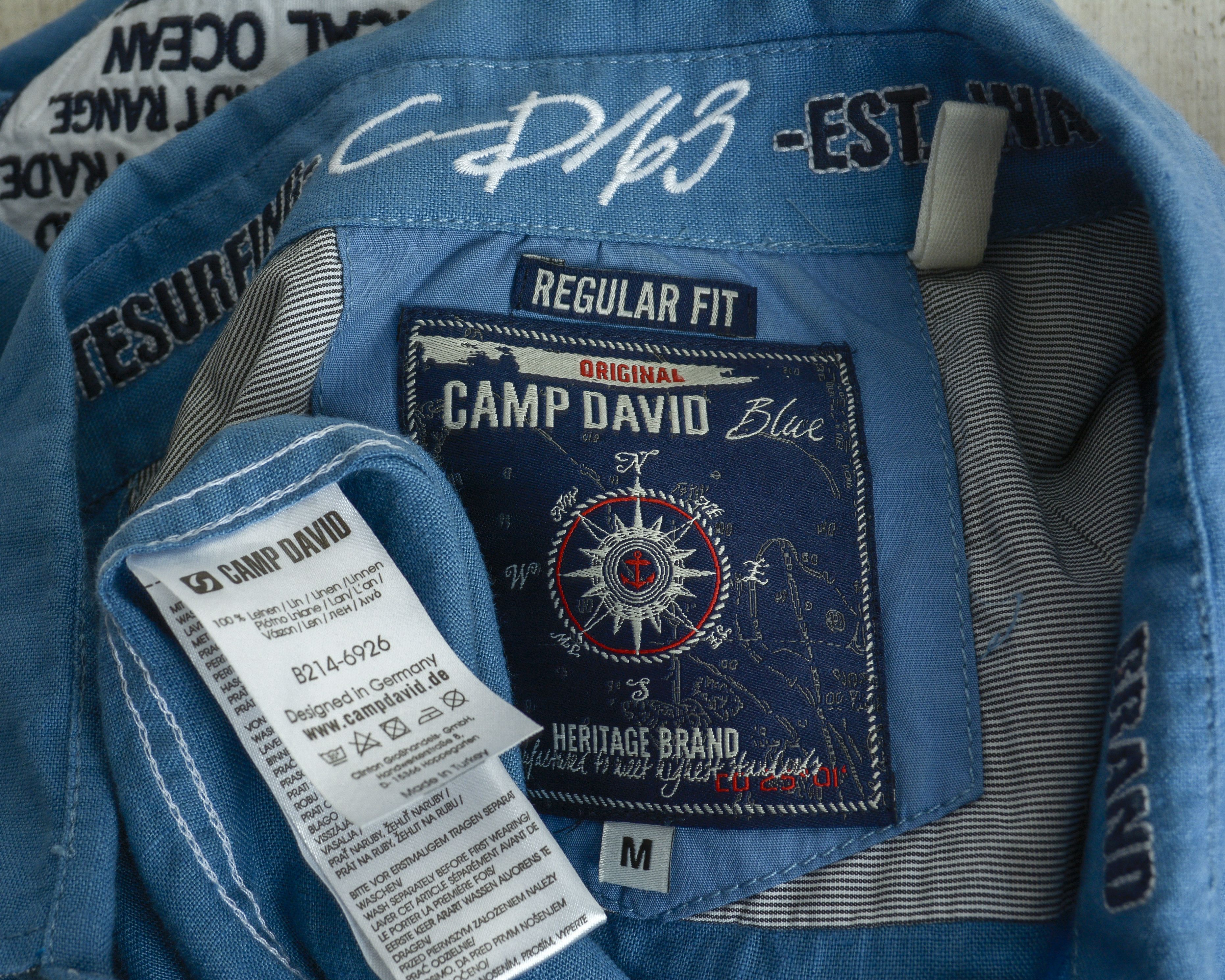 Camp David Linen Reg Fit M Shirt Short Sleeve Casual Embroidery Formal Size US M / EU 48-50 / 2 - 9 Thumbnail