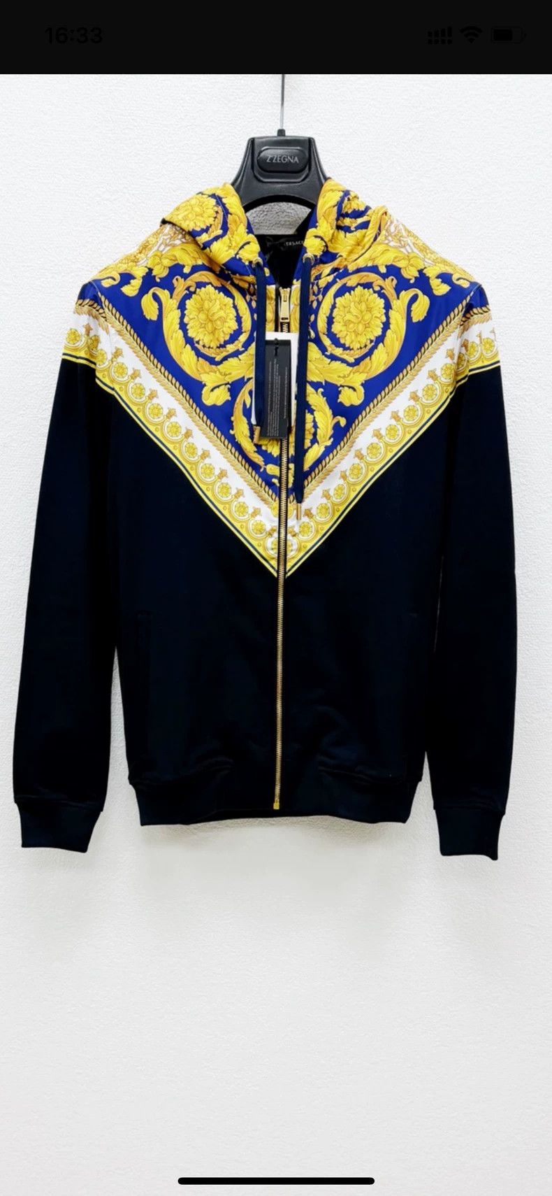 Versace Baroque hooded coat