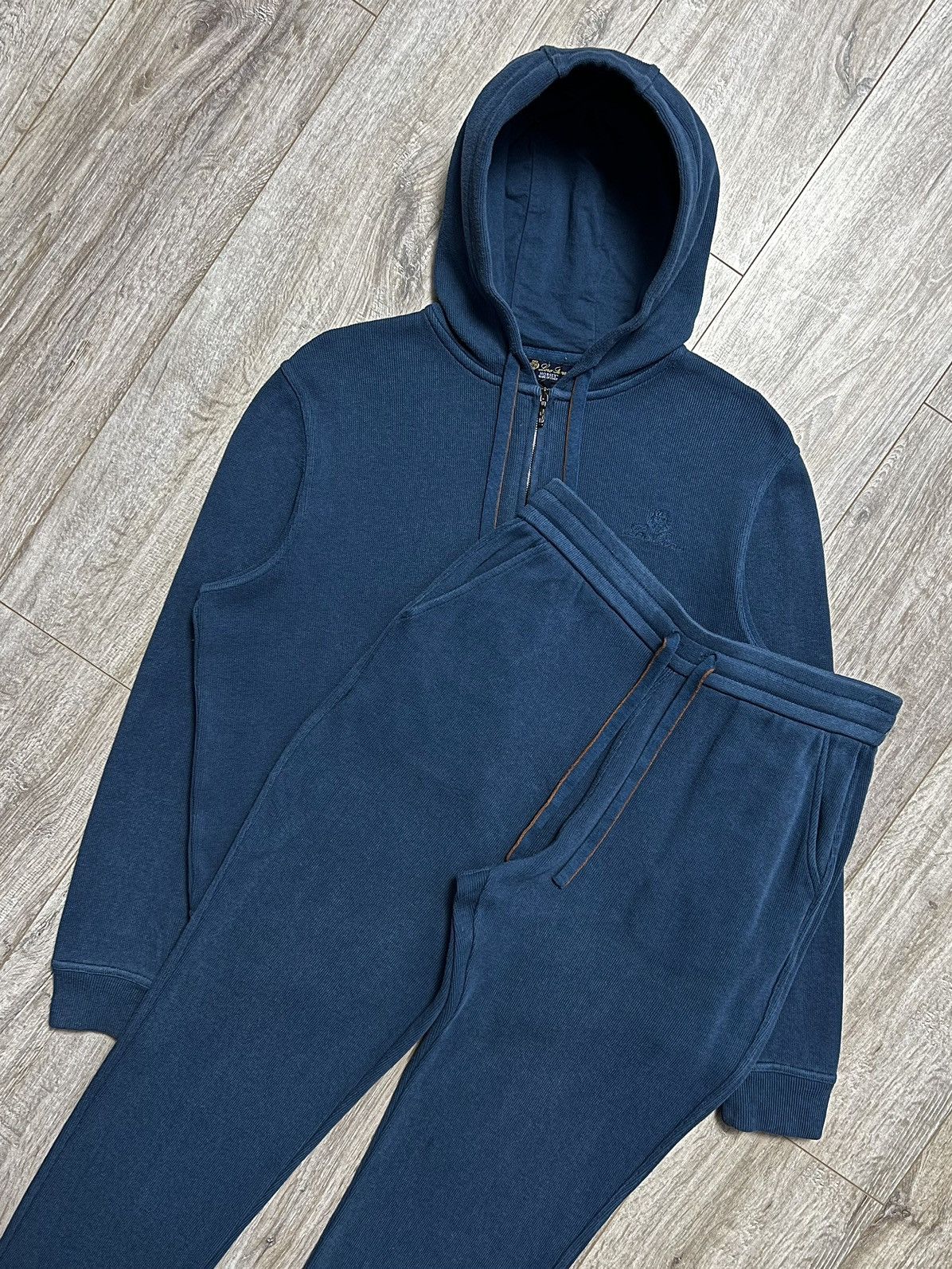 Loro Piana LORO PIANA Sweatsuit Track Cotton Hoodie/Pants Set LP Logo Size US S / EU 44-46 / 1 - 3 Thumbnail