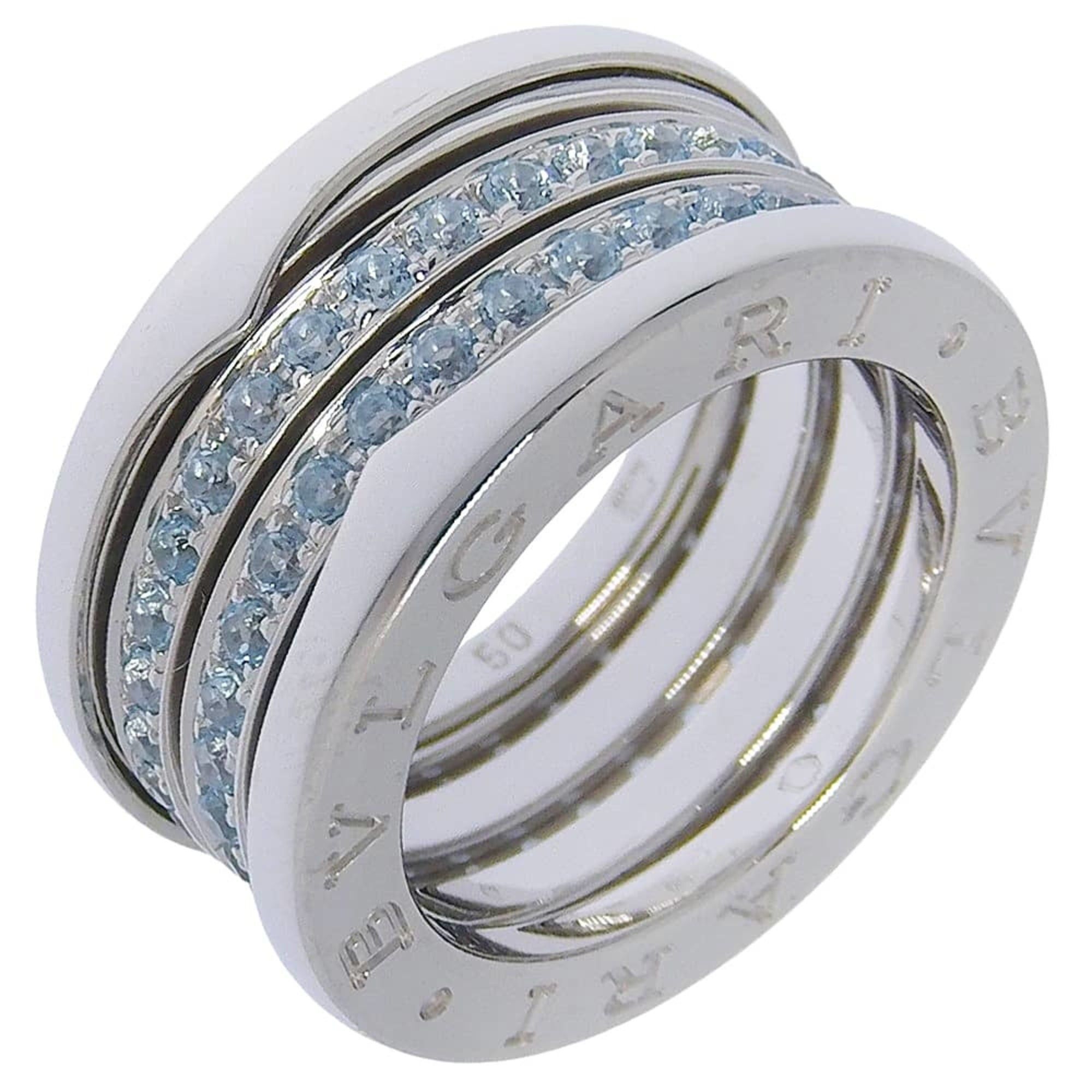 Bvlgari Bulgari BVLGARI B-Zero1 Ring, Size 9.5, 4-band design, 18K white gold with blue topaz, approx. 13g, Women's. Size ONE SIZE - 1 Thumbnail