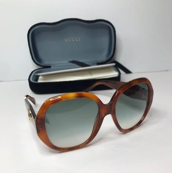 💯 Original Gucci Grey Gradient Geometric Ladies Sunglasses