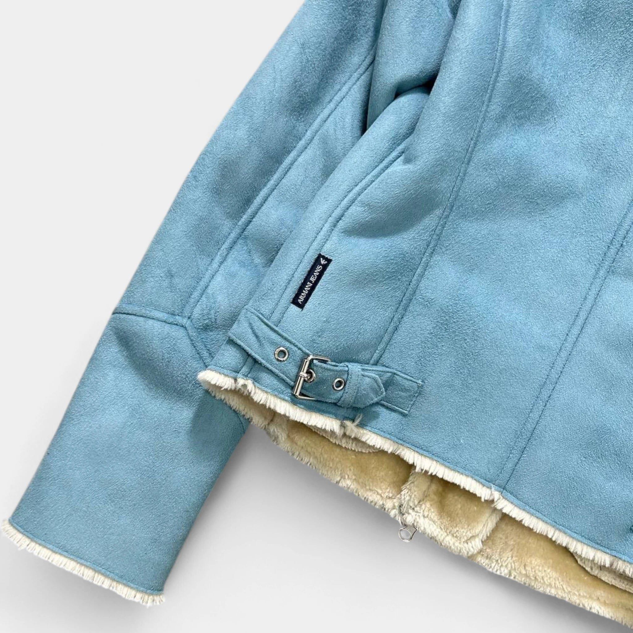 Armani Armani Jeans Suede Baby Blue Jacket Size S / US 4 / IT 40 - 7 Thumbnail