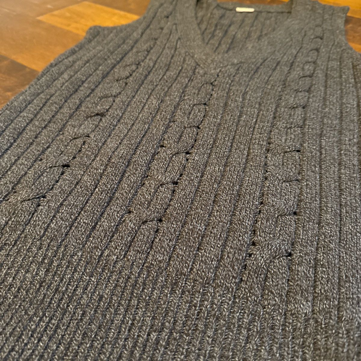 Vintage Brown knitted sweater vest. No tags. Unisex, no tag Size US L / EU 52-54 / 3 - 1 Thumbnail