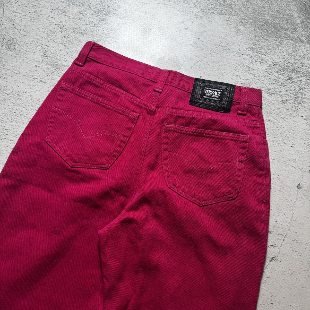 Versace × Versace Jeans Couture vintage pink versace womens jeans big logo buggy fit Size 30" / US 8 / IT 44 - 9 Thumbnail