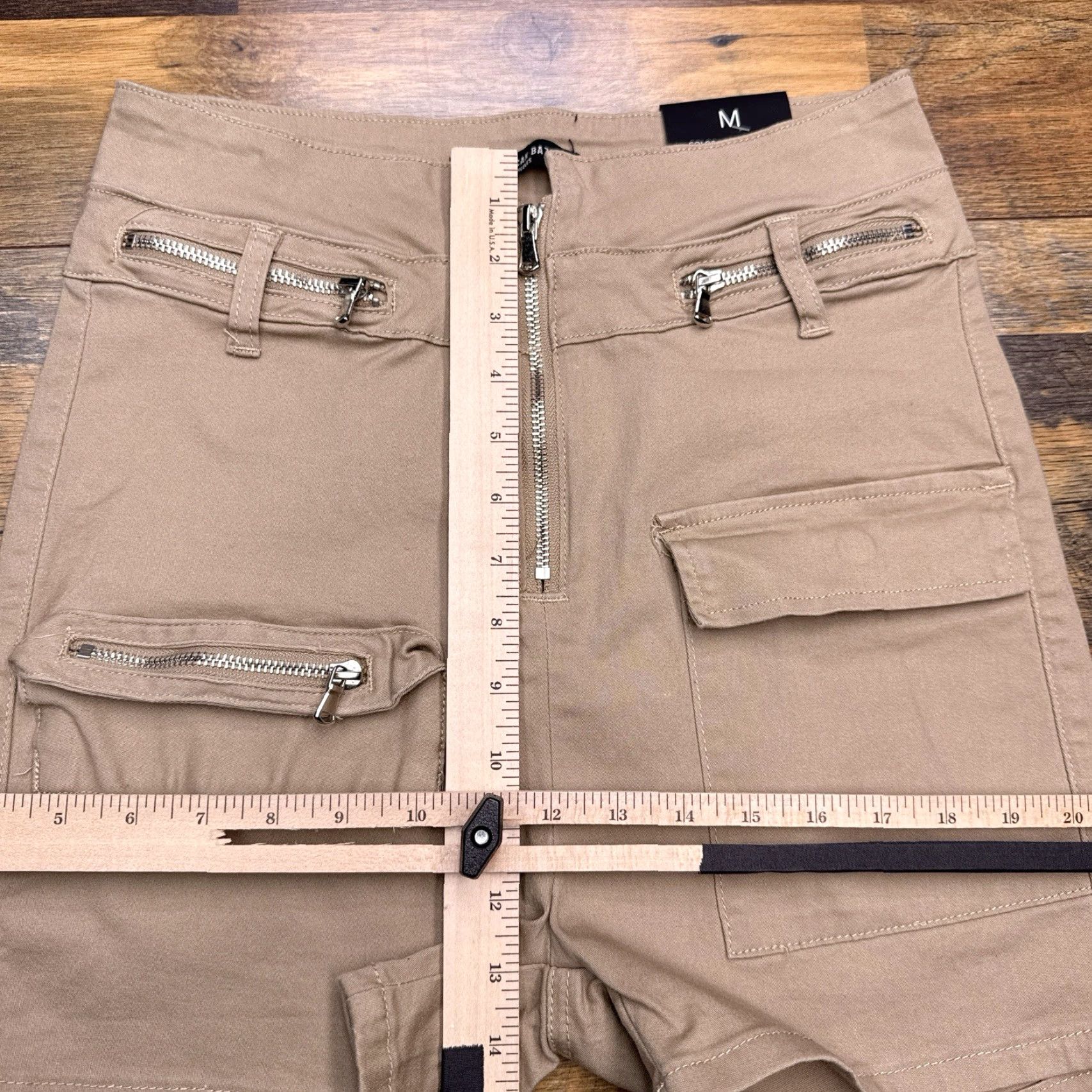 Vintage American Bazi Bermuda Shorts Womens M Tan Twill Stretch Zipper Pocket Casual New Size 32" / US 10 / IT 46 - 6 Thumbnail