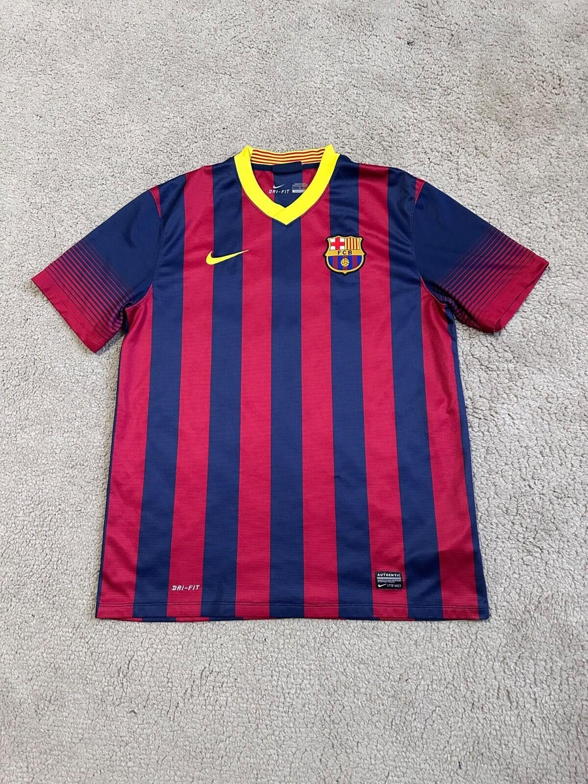 Nike BARCELONA 2013 2014 HOME FOOTBALL SHIRT SOCCER JERSEY NIKE Size US L / EU 52-54 / 3 - 1 Thumbnail