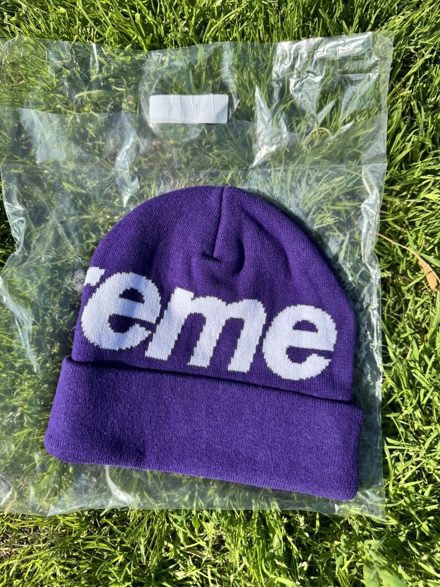 Supreme Supreme Big Logo Beanie Purple Size ONE SIZE - 2 Thumbnail
