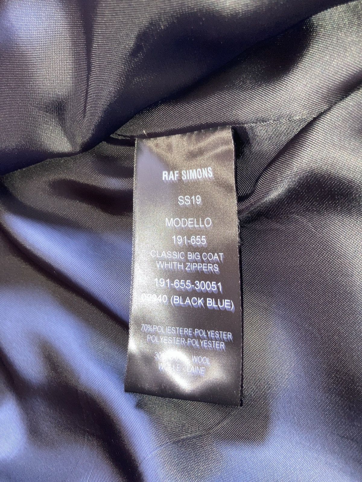 Raf Simons SS19 RUNWAY SCARF OVERSIZED SINGLE BREASTED BLACK/BLUE Size US M / EU 48-50 / 2 - 11 Thumbnail