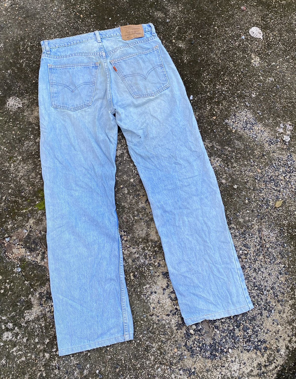 Levi's Vintage Levis 607 Orange Tab Stone Wash Distressed Denim Size US 33 - 6 Thumbnail