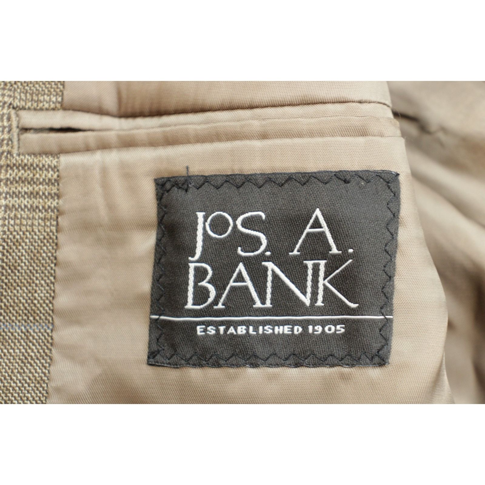 Jos. A. Bank Jos A Bank Blazer Mens 40R Brown Glen Plaid 100% Wool Size 40R - 6 Thumbnail