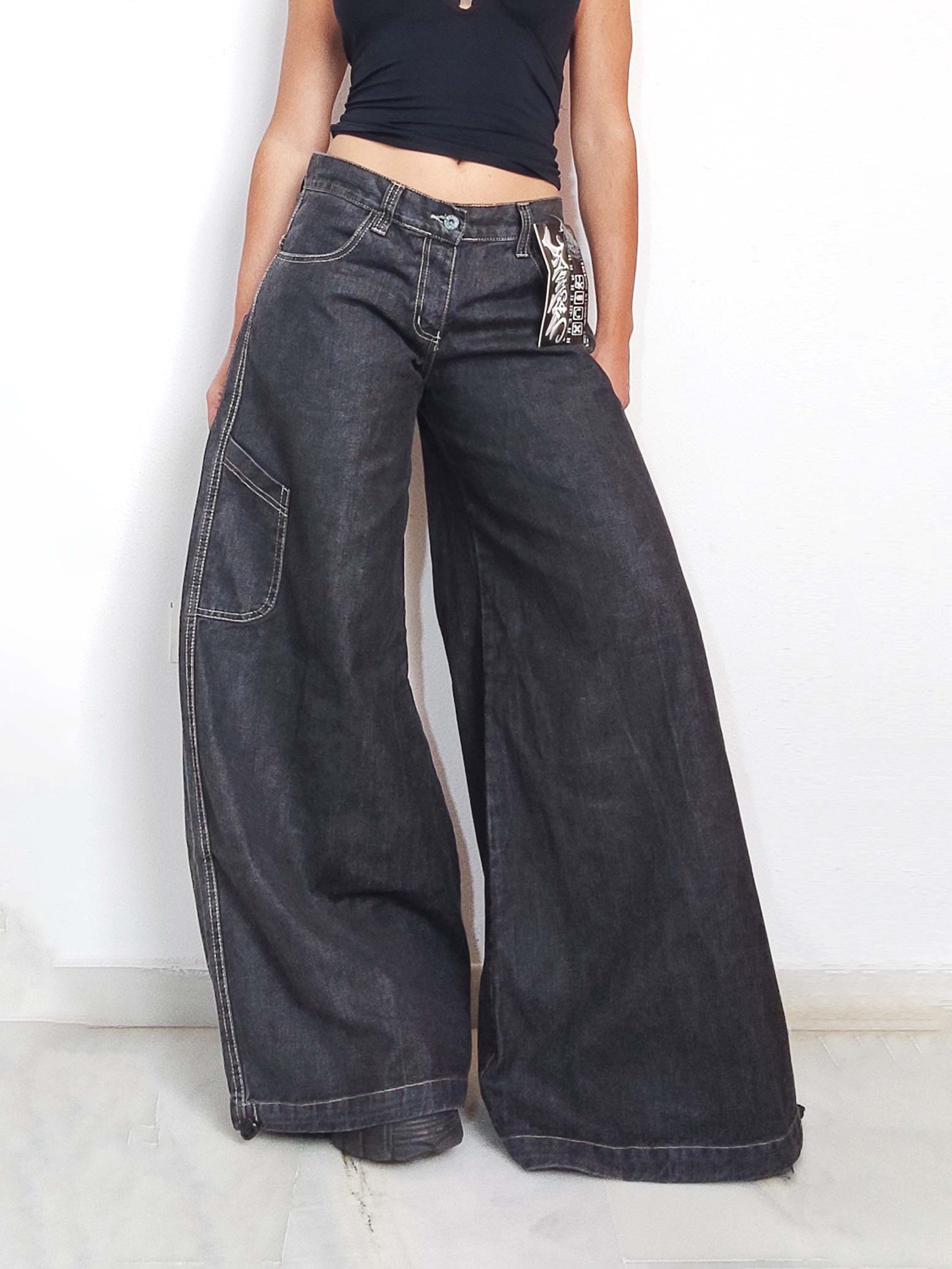 Vintage Y2k Deadstock Vintage Baggy Drawstring Jeans with Embroidery Size 28" / US 6 / IT 42 - 3 Thumbnail