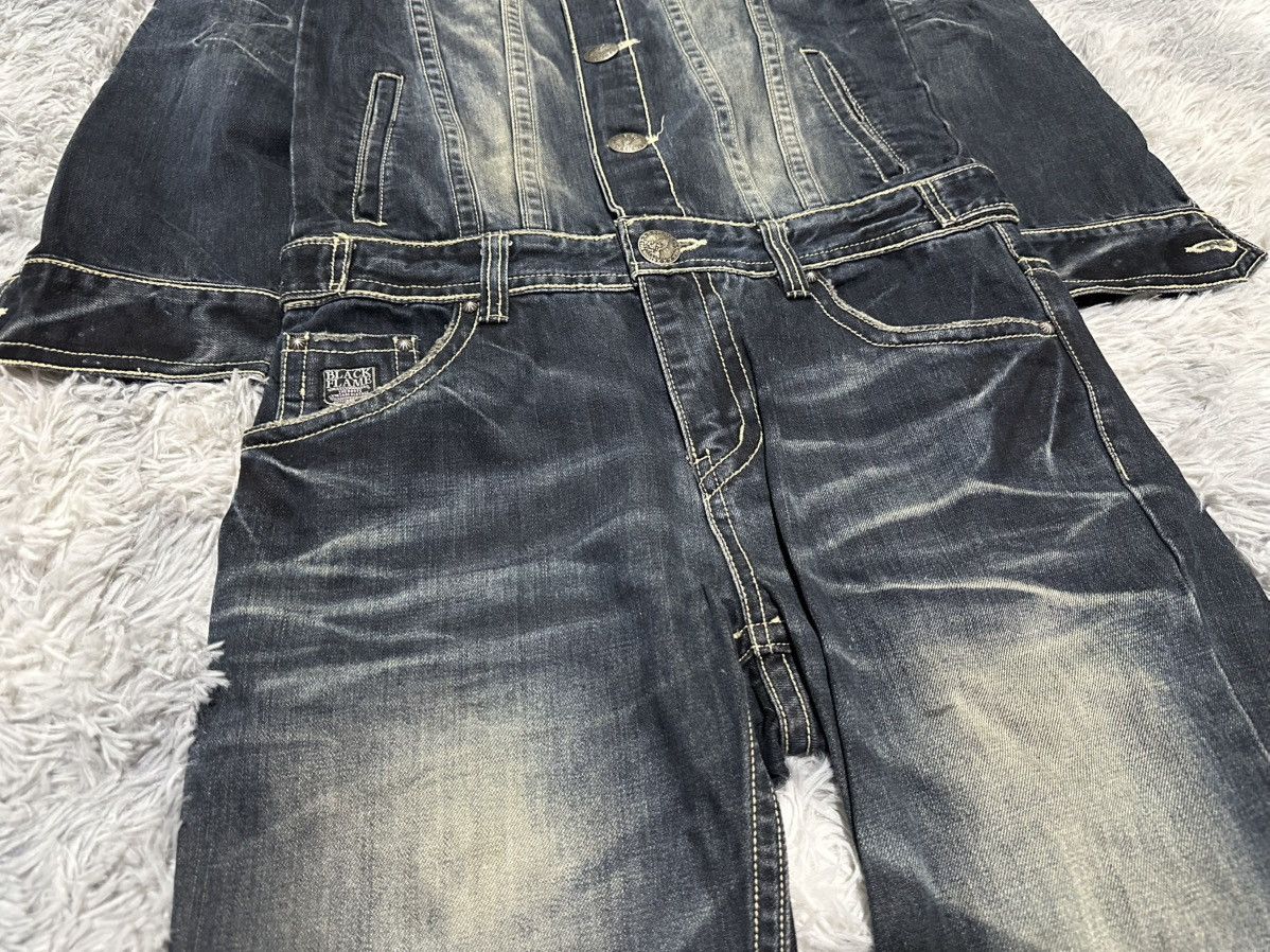 Japanese Brand 🔥Sick Y2K Black Flame Overalls Denim Size US 34 / EU 50 - 10 Thumbnail
