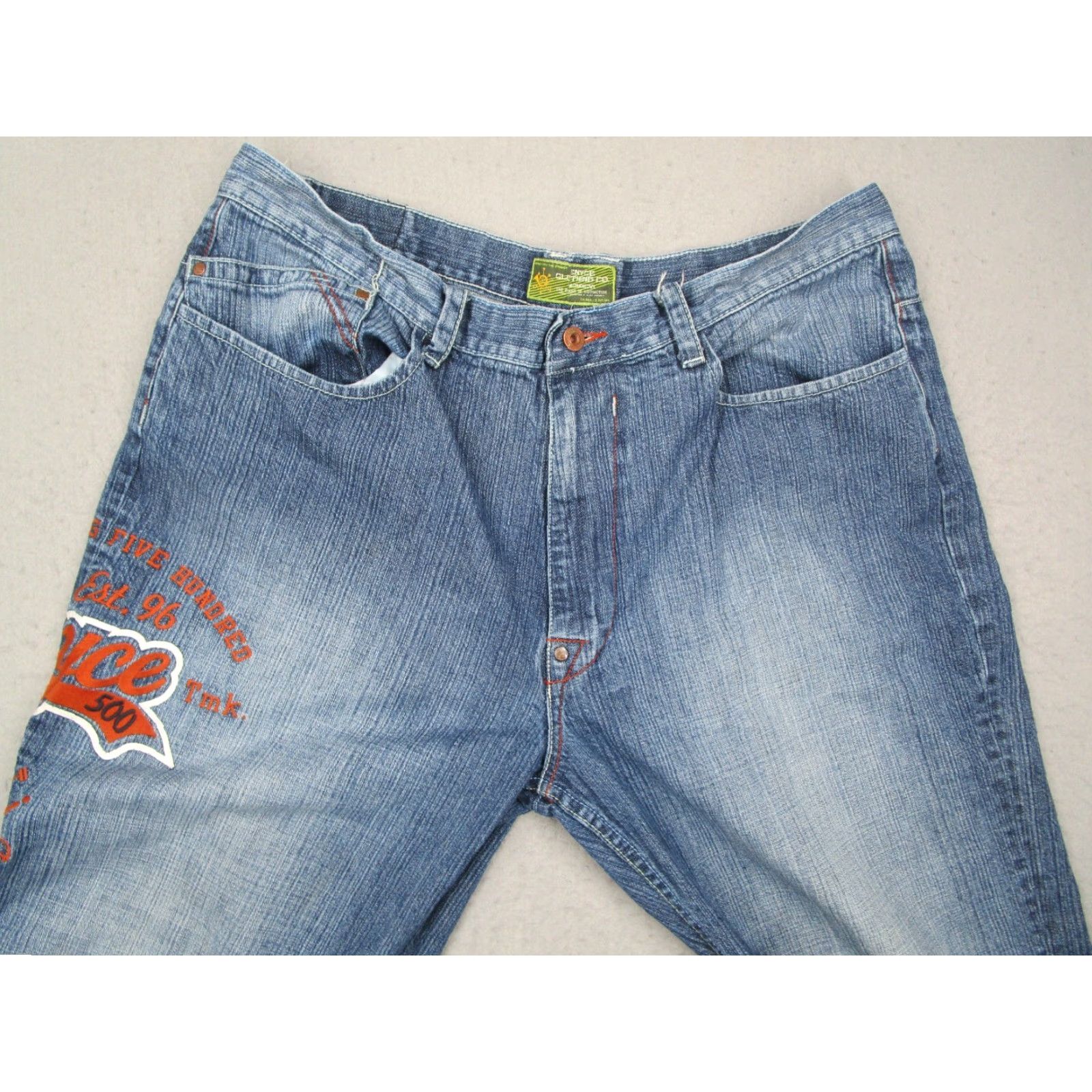 Enyce Enyce Men's Blue Straight Leg Baggy Jeans 40x33 Distressed Denim Streetwear Retro Size US 40 / EU 56 - 2 Thumbnail