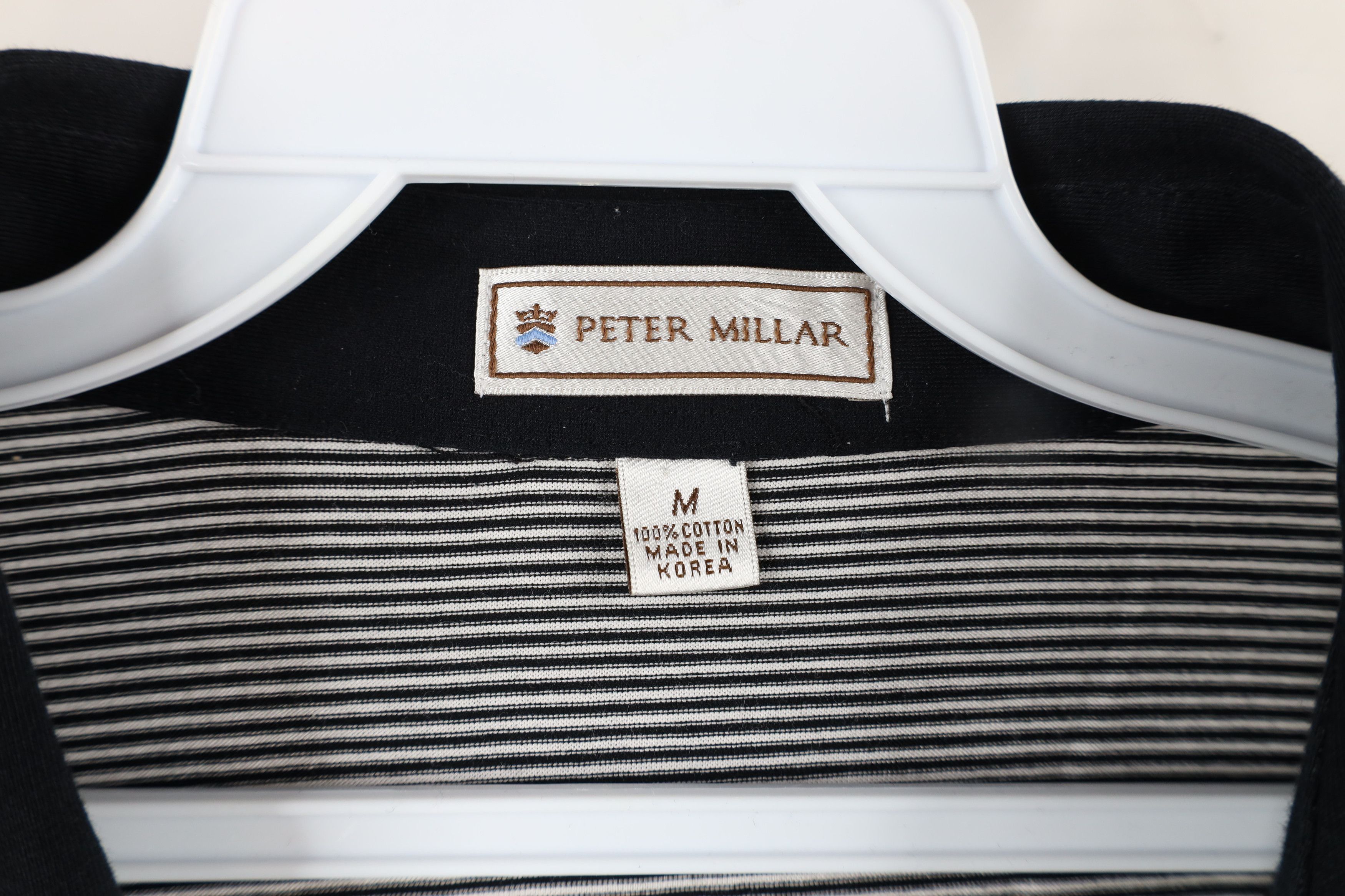 Peter Millar × Vintage Peter Millar Striped Cotton Knit Collared Golf Polo Shirt Size US M / EU 48-50 / 2 - 5 Thumbnail