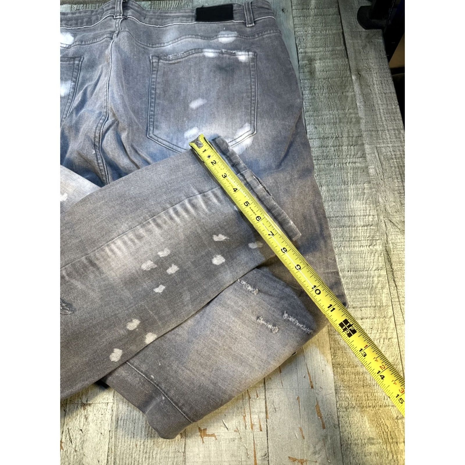 Vintage VINTAGE Focus Jeans Distress 40 X 32 Gray Six Pockets Mens Jeans Distress 40x32 Tapered Slim? Size US 38 / EU 54 - 6 Thumbnail