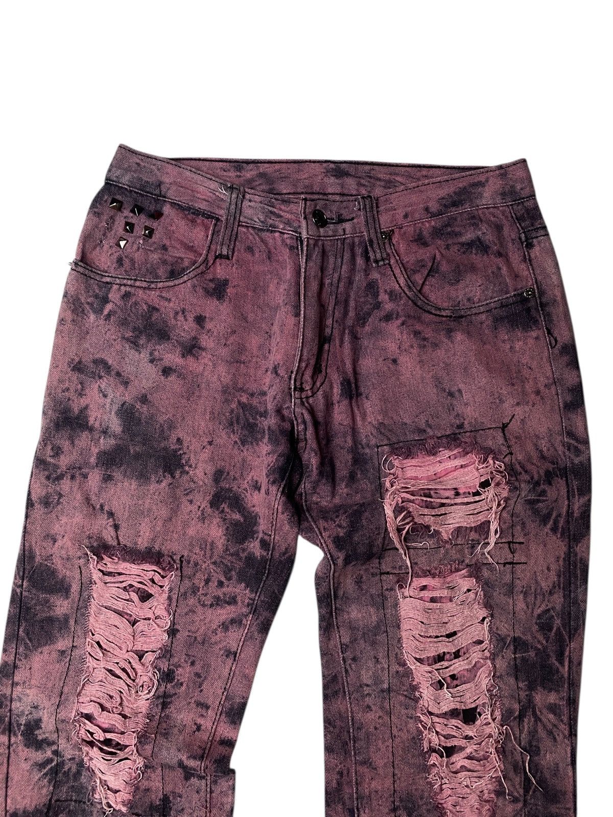 Hysteric Glamour Bernings Sho Acidwash Distress Straight Jeans Size US 28 / EU 44 - 5 Thumbnail