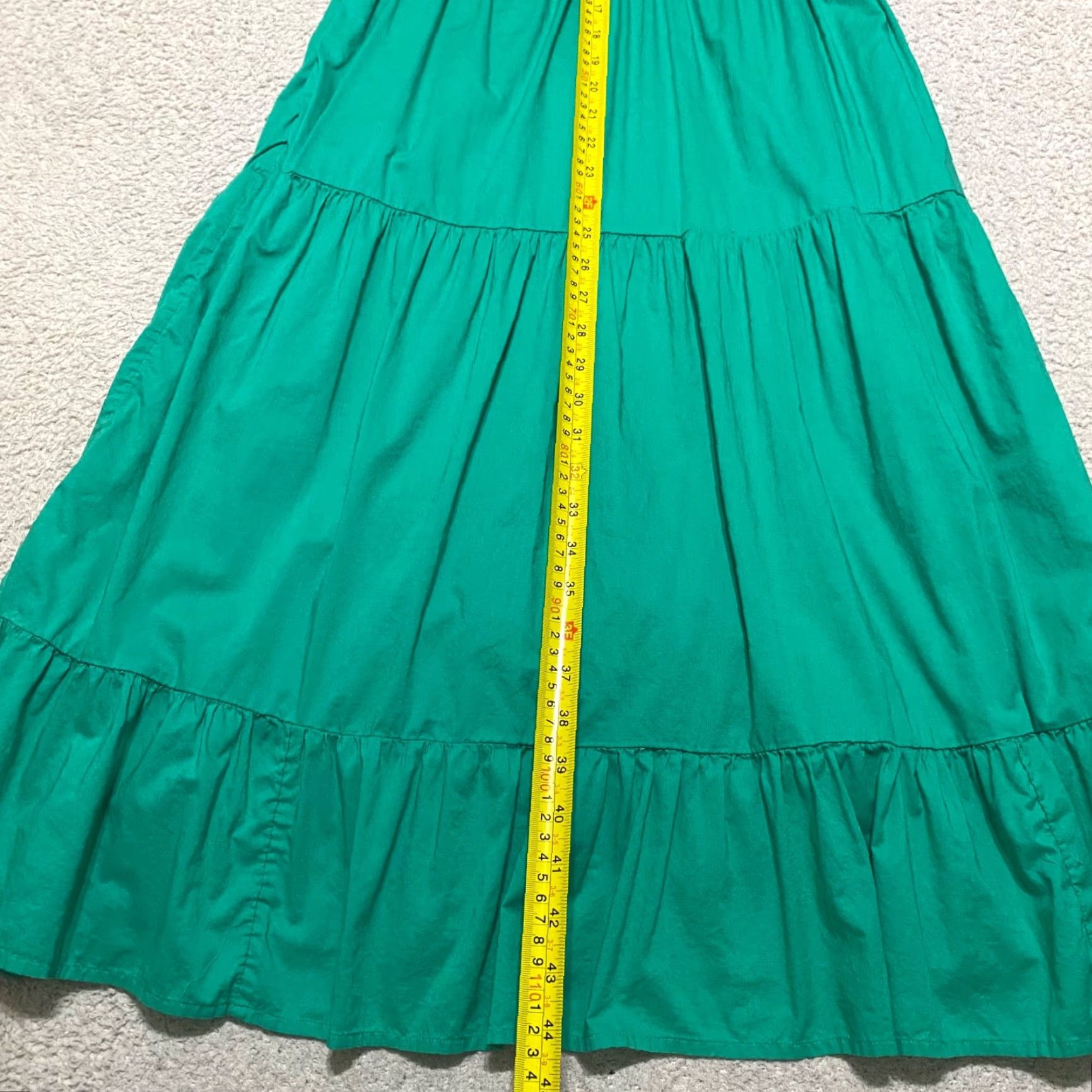 J.Crew J. Crew Dress Womens sz 2 Green Smocked Tiered Ruffled V-Neck Midi A-Line Size XS / US 0-2 / IT 36-38 - 5 Thumbnail