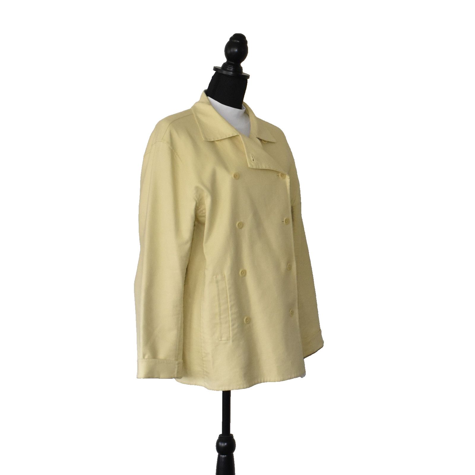 Eileen Fisher EILEEN FISHER Yellow Cotton Blend Double Breasted Jacket 1X Size XL / US 12-14 / IT 48-50 - 3 Thumbnail