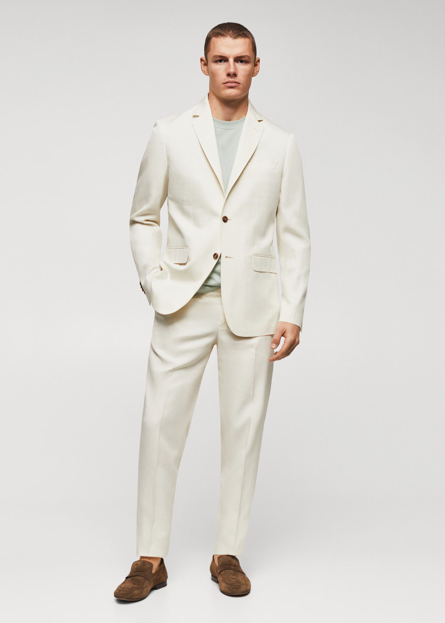 Brunello Cucinelli Suit in White Size 54R - 4 Thumbnail