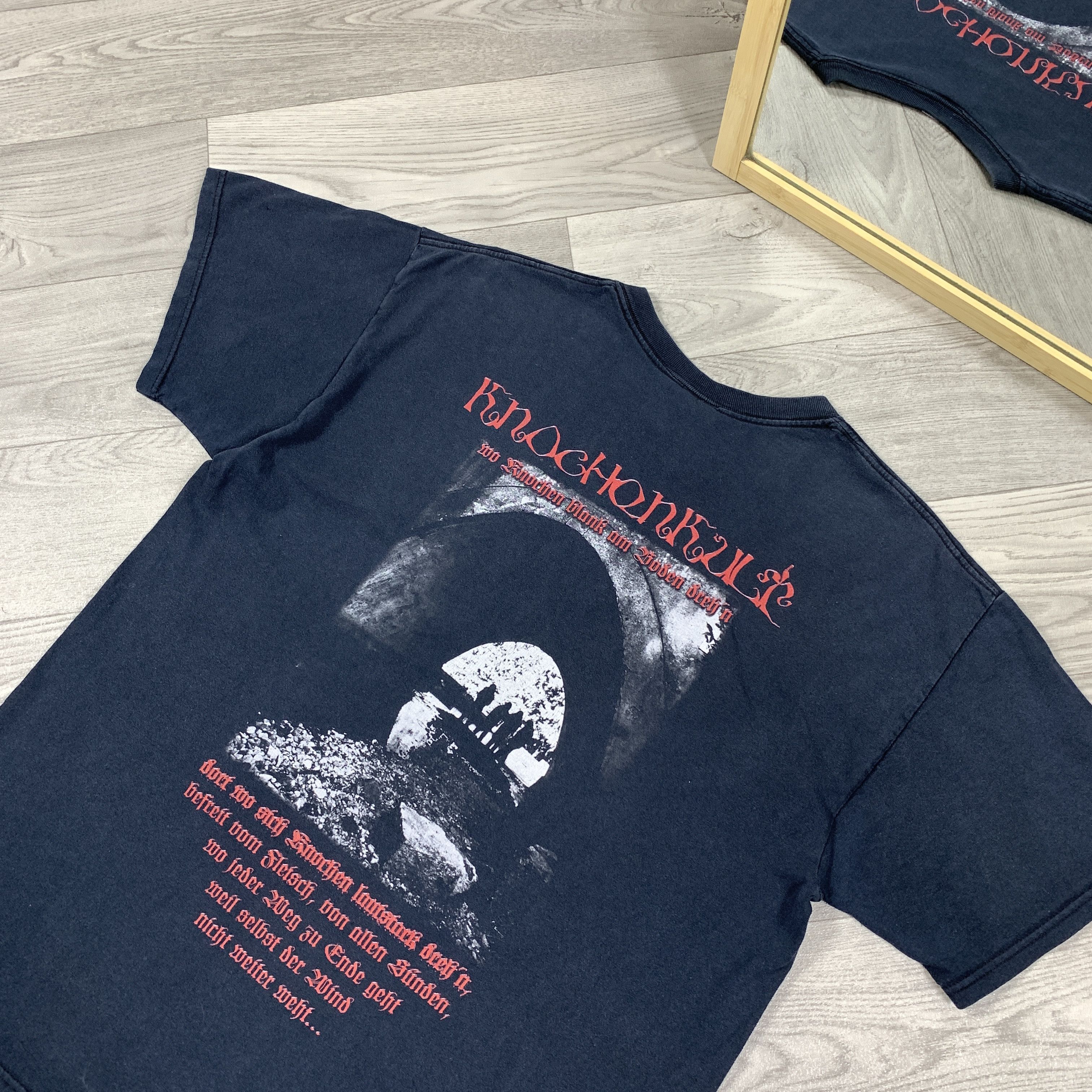 Vintage Vintage Olsaragan Knochonkult 90s Rock Band Black Tee Shirt Size US XL / EU 56 / 4 - 6 Thumbnail