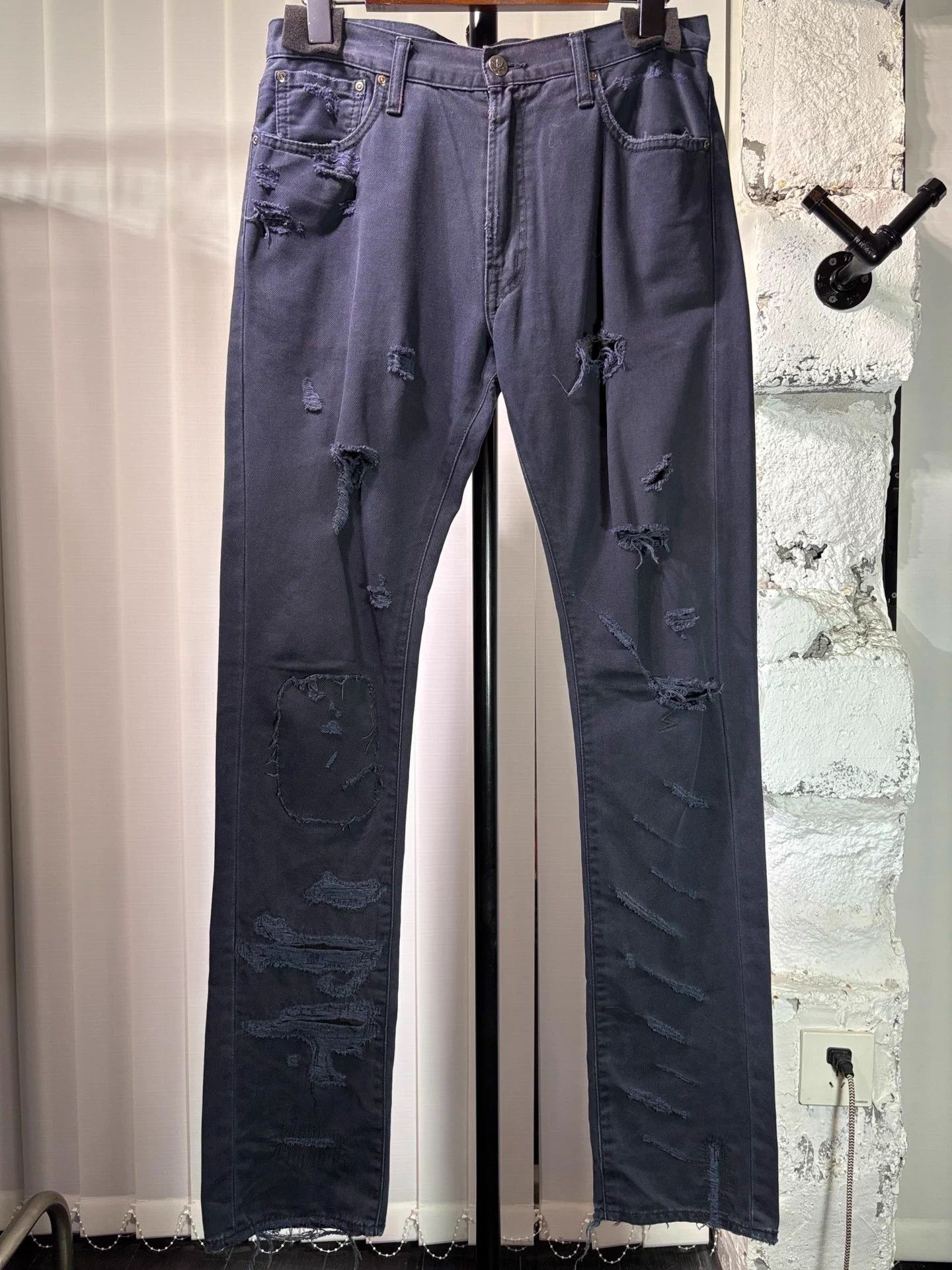 Undercover Undercover 60-Slash Distressed Skinny Jeans Navy SZ1 Size US 30 / EU 46 - 1 Thumbnail
