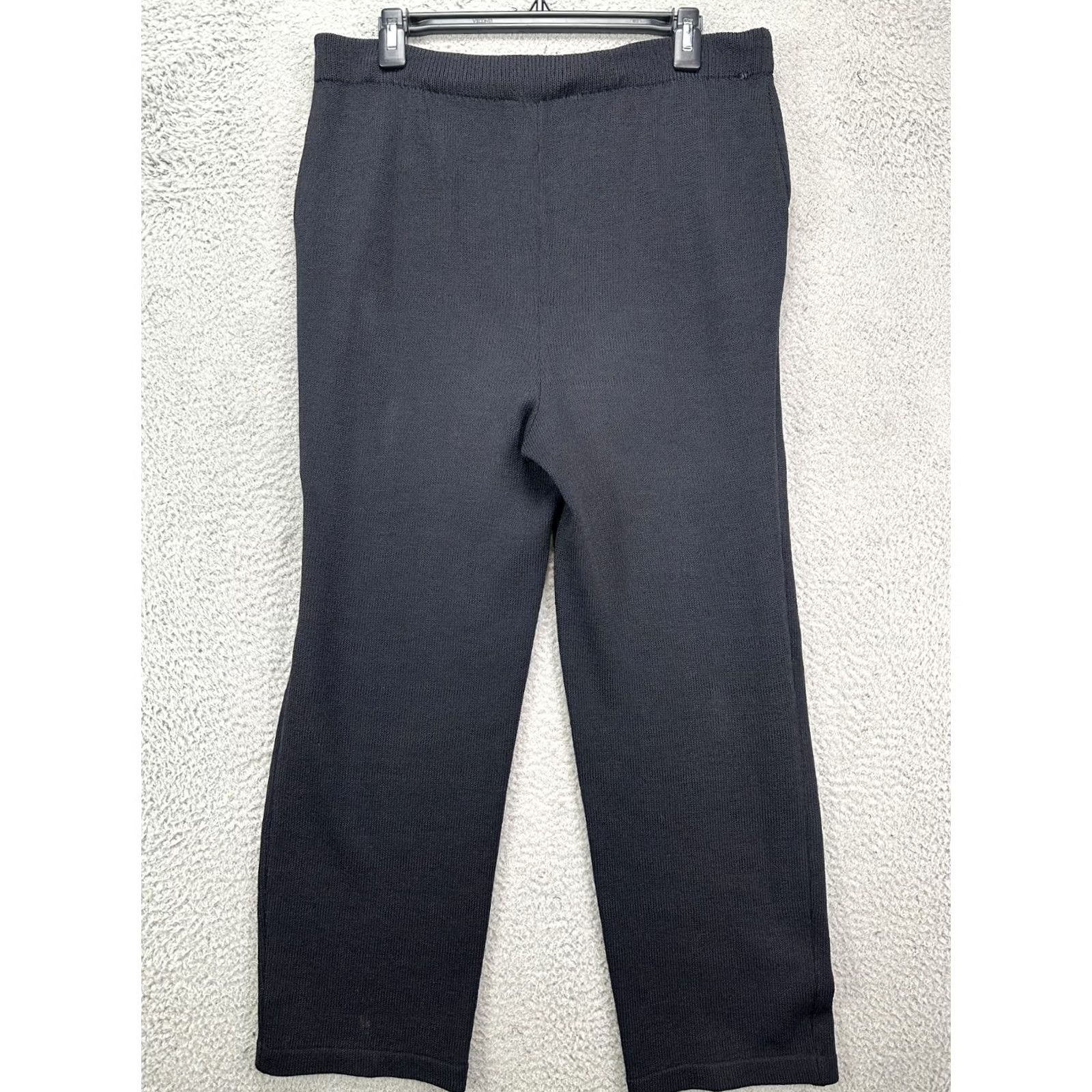 St. John St John Pants Women 6 Black Basic Stretch Knit Jersey Tapered Pull On Pleated Size S / US 4 / IT 40 - 3 Thumbnail