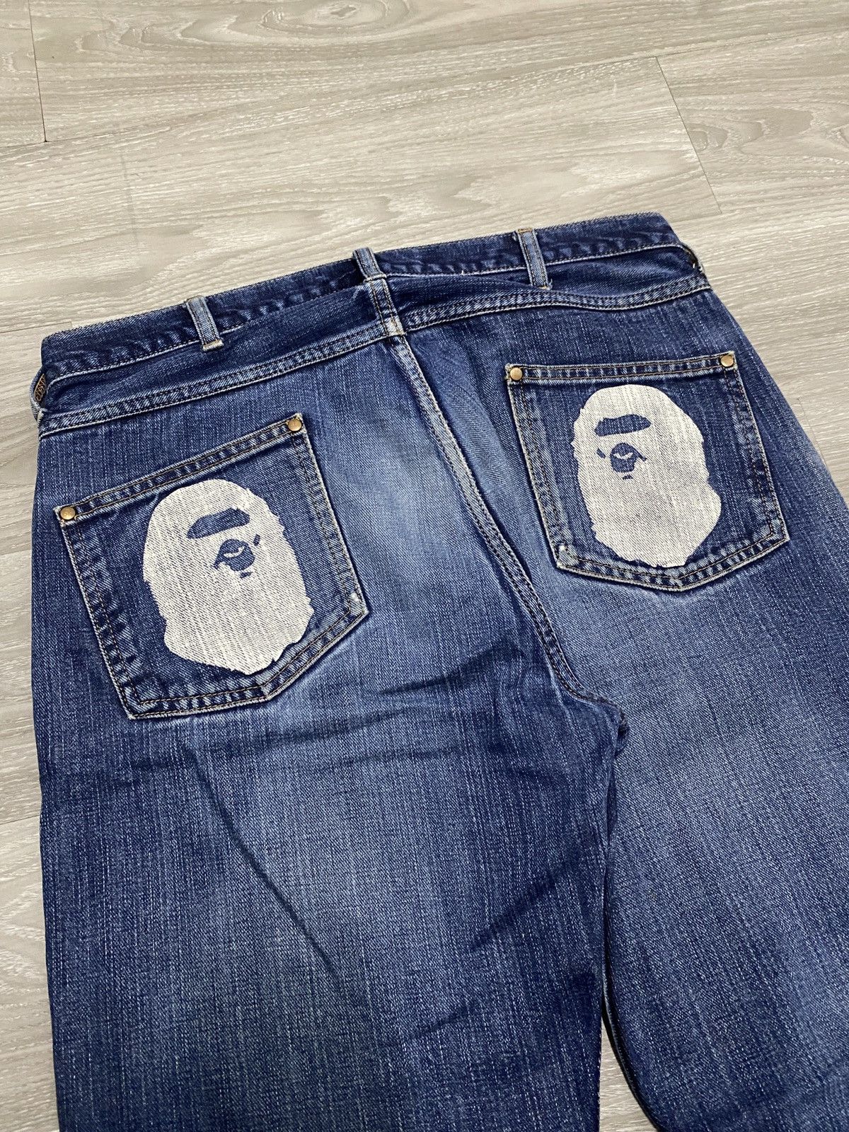 Bape RARE - BAPE HEAD NIGO ERA DENIM PANTS BUSY WORKS Size US 34 / EU 50 - 2 Thumbnail