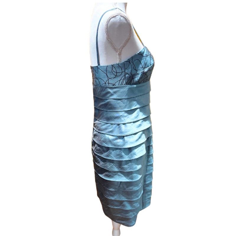 Other JESSICA HOWARD Teal & Brown Slip Cocktail Dress Sz 6P Size M / US 6-8 / IT 42-44 - 4 Thumbnail