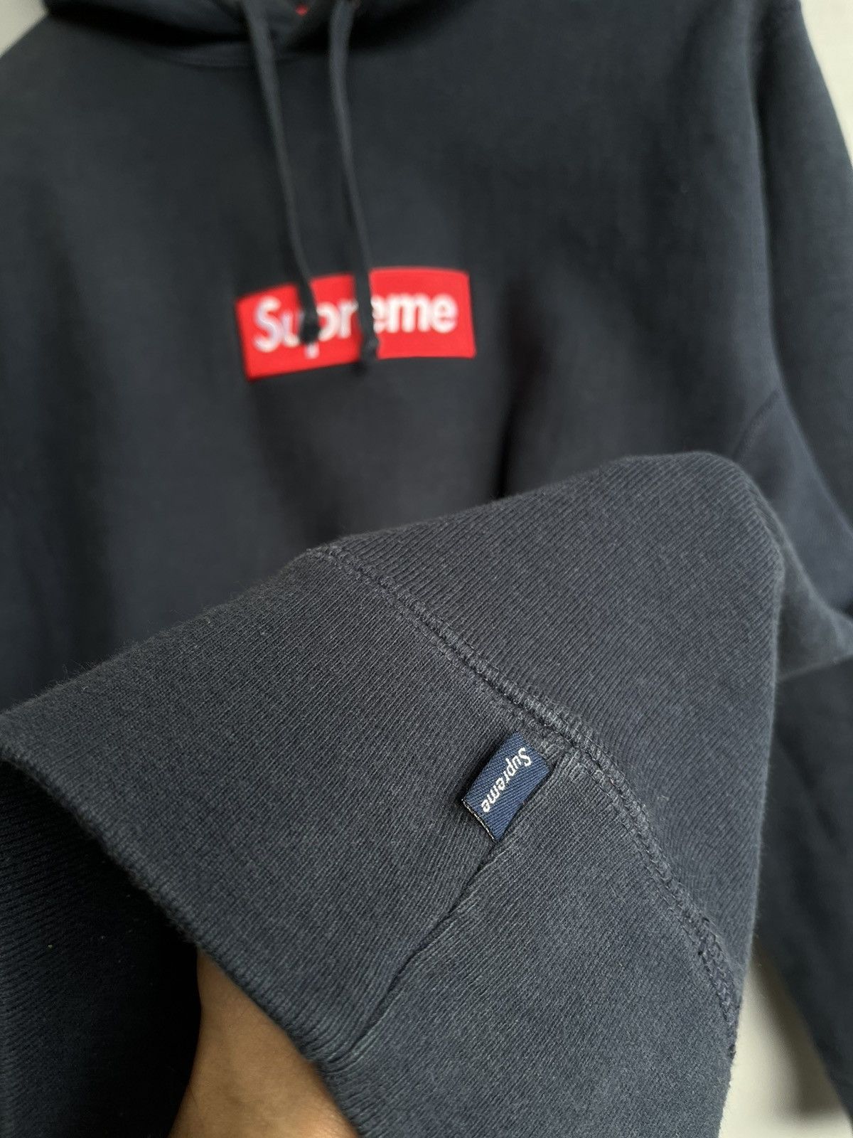 Supreme Supreme Red on Navy Box Logo Hoodie FW16 Size US L / EU 52-54 / 3 - 5 Thumbnail