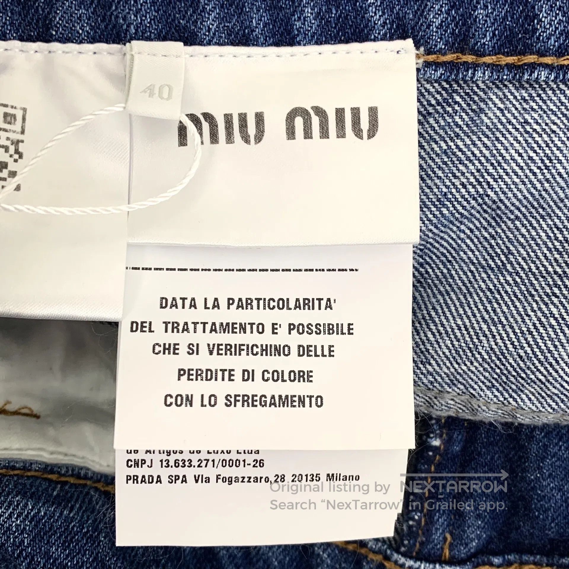 Miu Miu Miu Miu Blue Washed Denim Skirt with Logo Letter Embroider Size 39" - 7 Thumbnail
