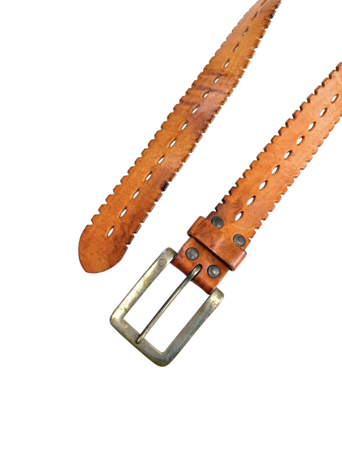 Japanese Brand Vintage Leather belt Avantgarde Kmrii Number Nine style Size ONE SIZE - 3 Thumbnail