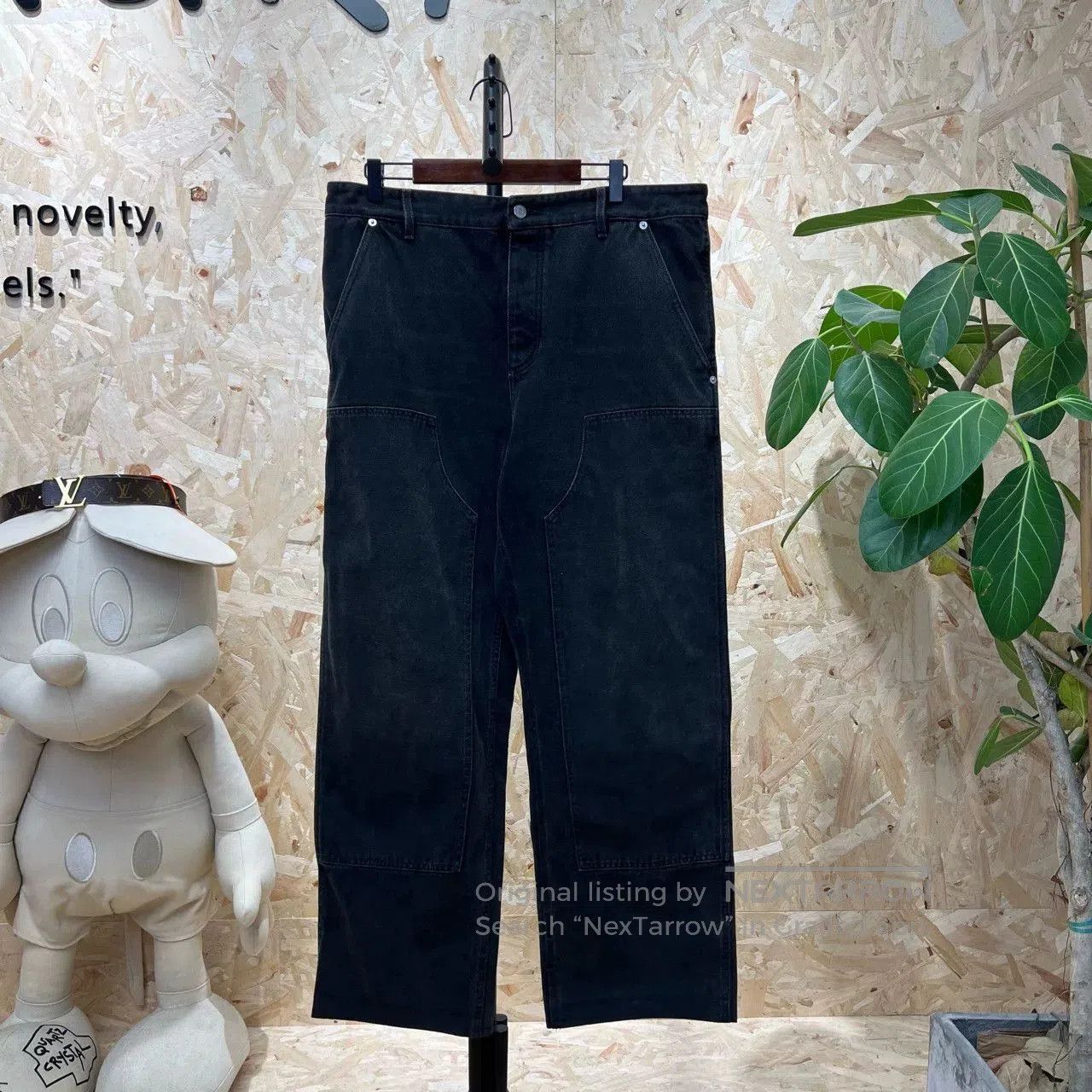 dior black washed cargo jeans size 52.