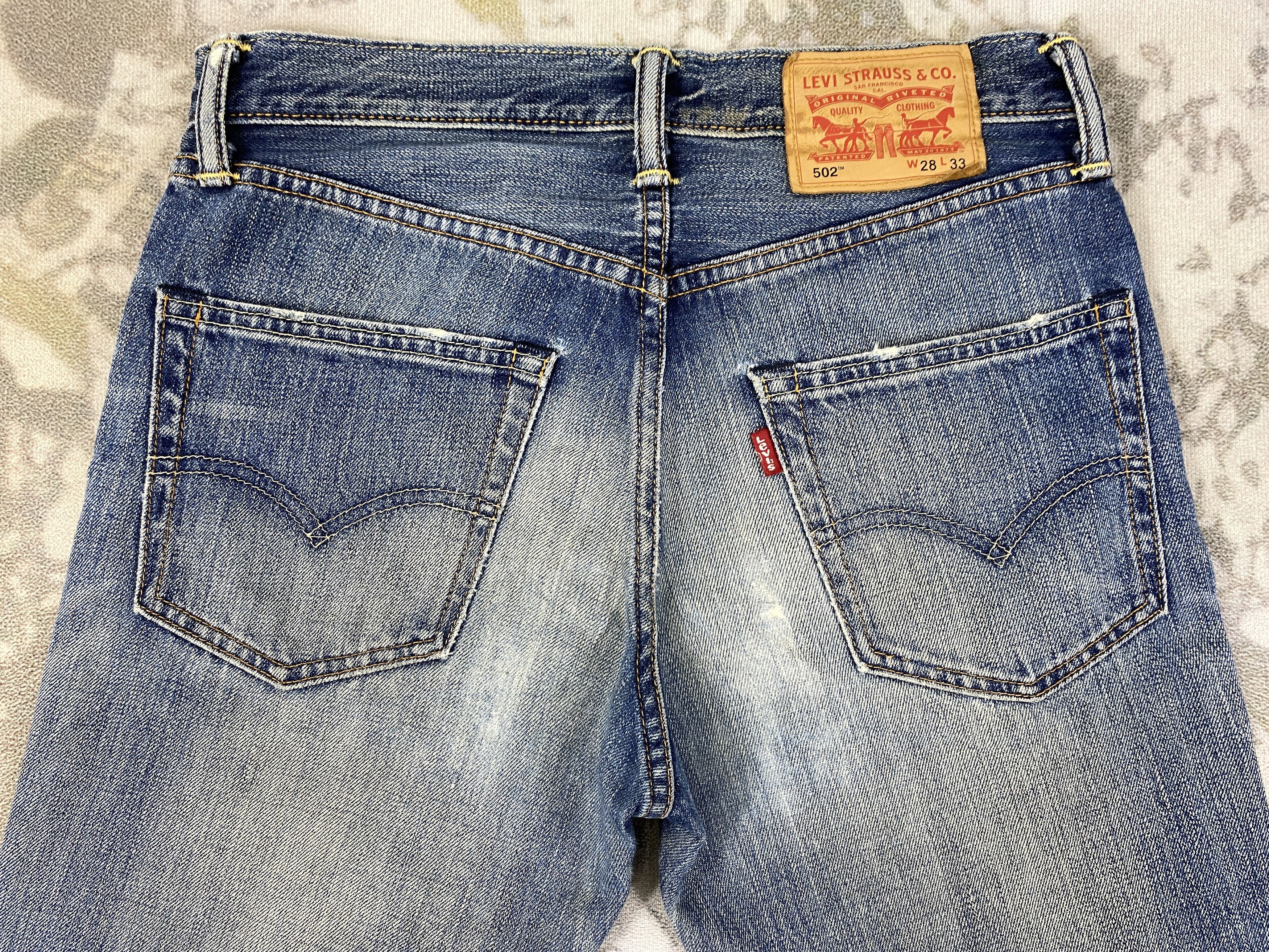 Levi's Distressed Blue Levi's 502 Jeans 29x27.5 Denim -SJ155 Size US 29 - 4 Thumbnail