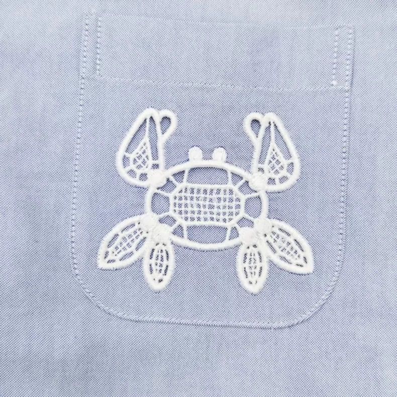 Thom Browne Thom Browne Little crab embroidery haze blue shirt skirt 25 Size S / US 4 / IT 40 - 3 Thumbnail