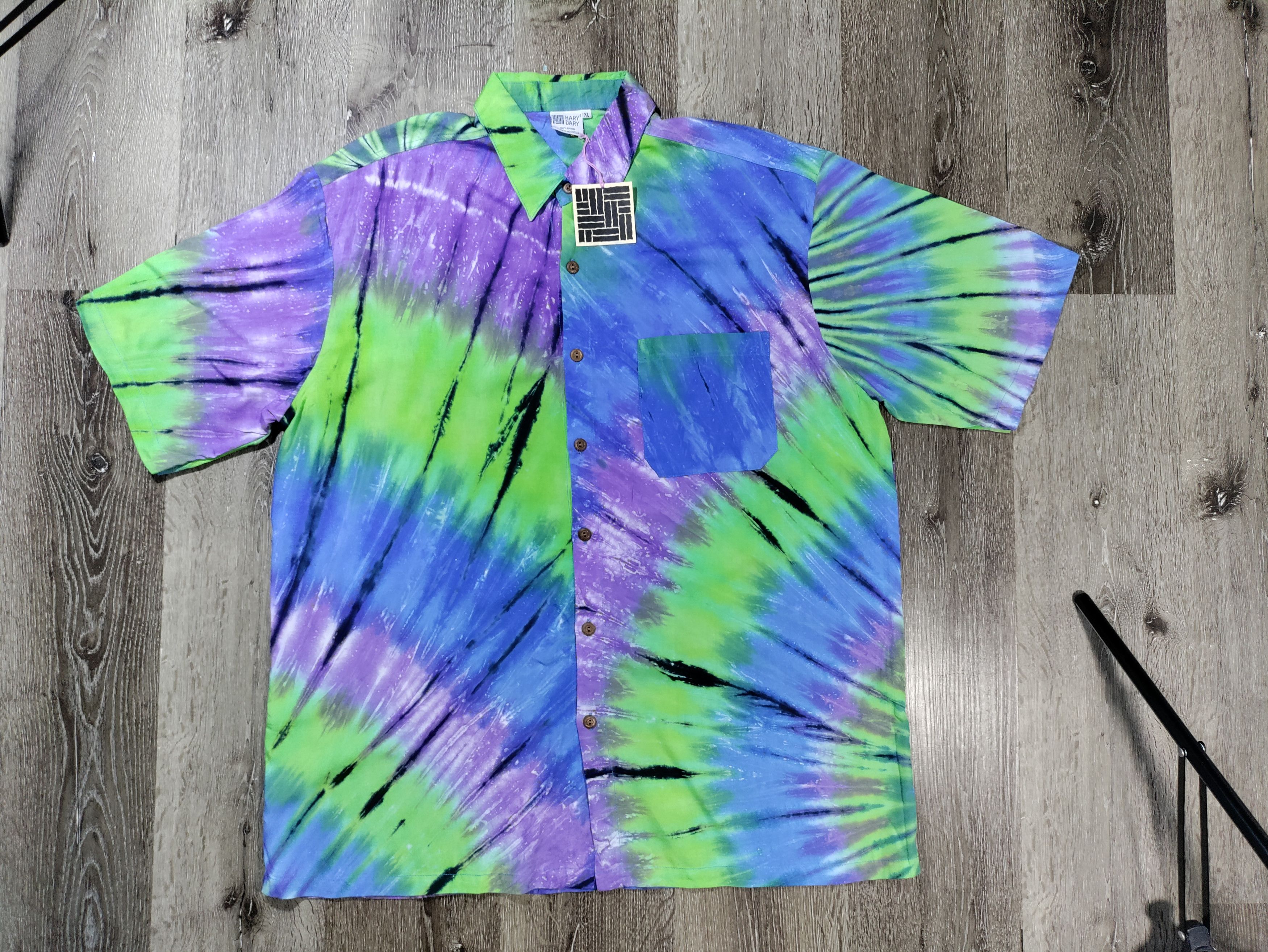 Vintage Hary Daryl Men's Shirt Tye Dye Size US XL / EU 56 / 4 - 1 Thumbnail