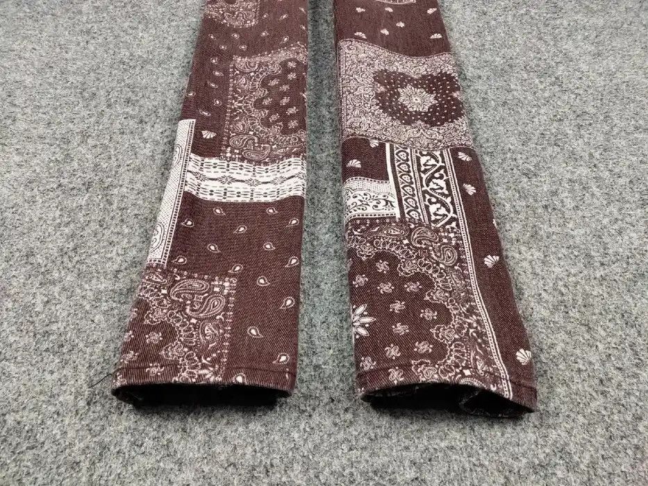 Japanese Brand Vintage Japanese paisley Bandana Denim Brown Print Pants Size US 30 / EU 46 - 4 Thumbnail