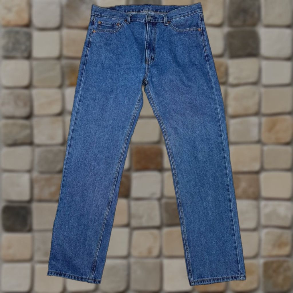 Levi's Levi's 505 Jeans Men 38 Blue Denim Cotton Regular Fit Mid Rise Straight Leg 36x33 jeans Mens Regular Blue 505 City Preppy Size US 38 / EU 54 - 1 Thumbnail