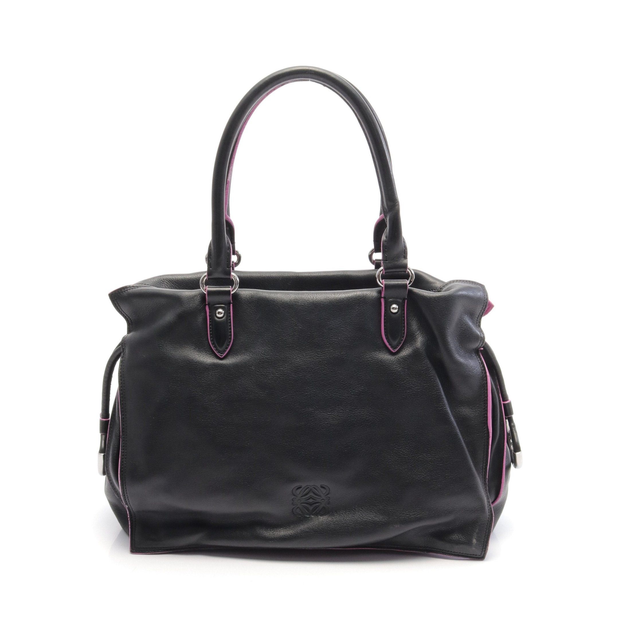 Loewe Loewe Flamenco Tote Anagram Handbag Bag Leather Black Size ONE SIZE - 1 Thumbnail