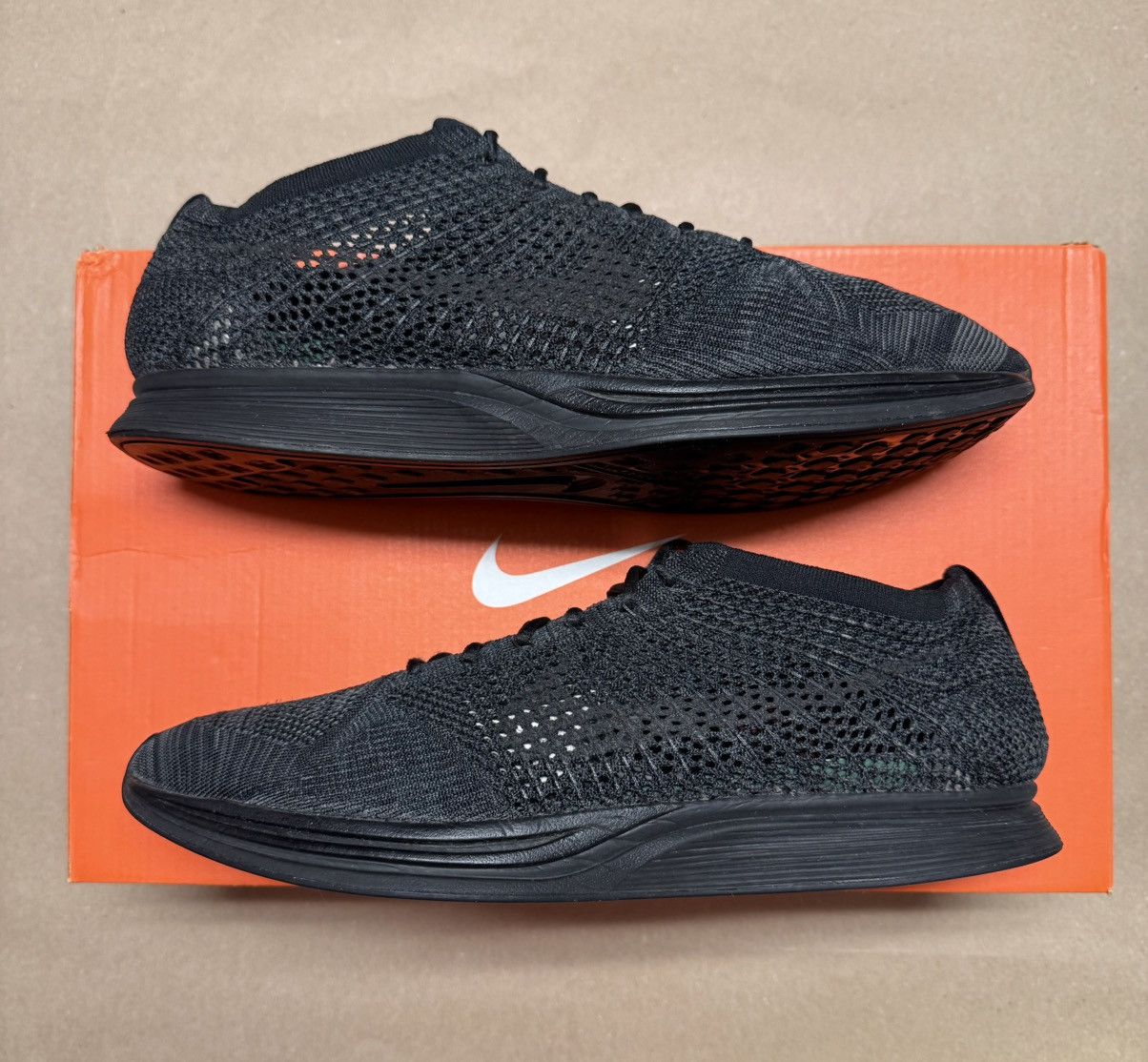 Nike Nike Flyknit Racer Triple Black men’s sz 14 Running shoes! Size US 14 / EU 47 - 1 Thumbnail