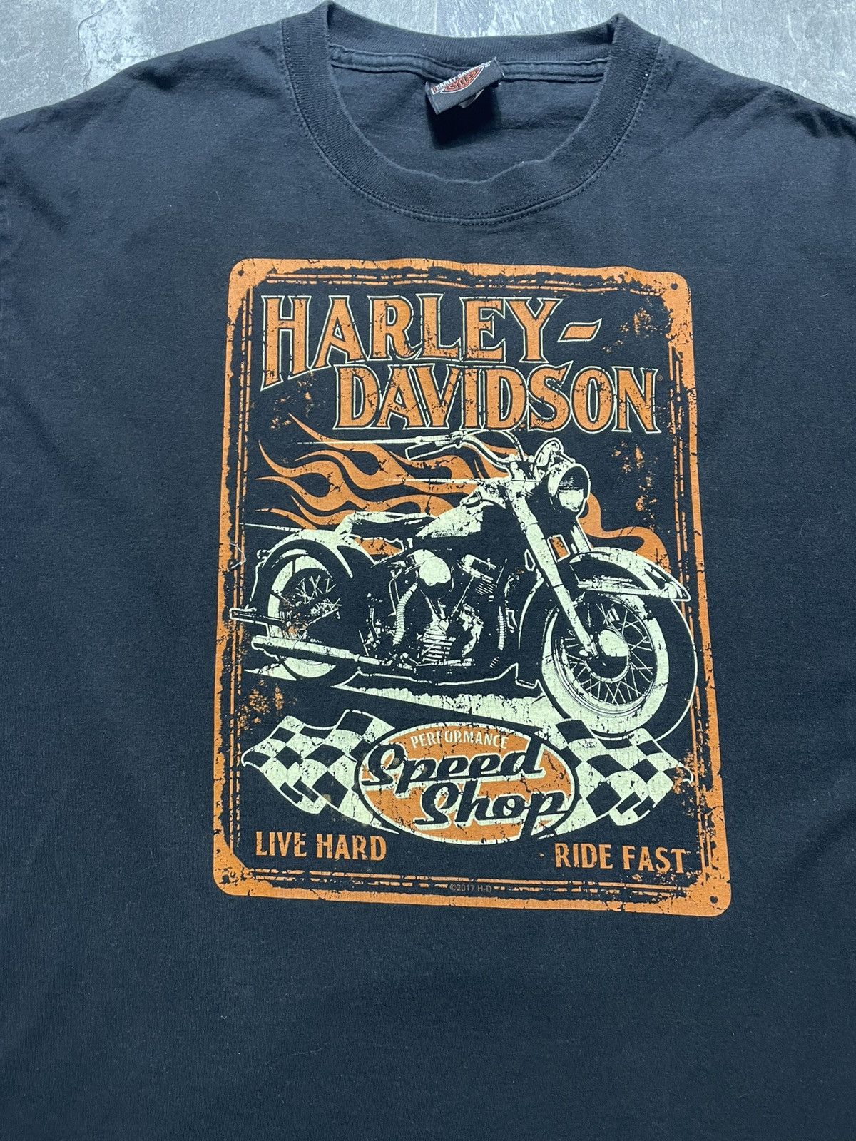 Harley Davidson Vintage Harley Davidson Live Hard Ride Fast Suffolk England Size US L / EU 52-54 / 3 - 2 Thumbnail