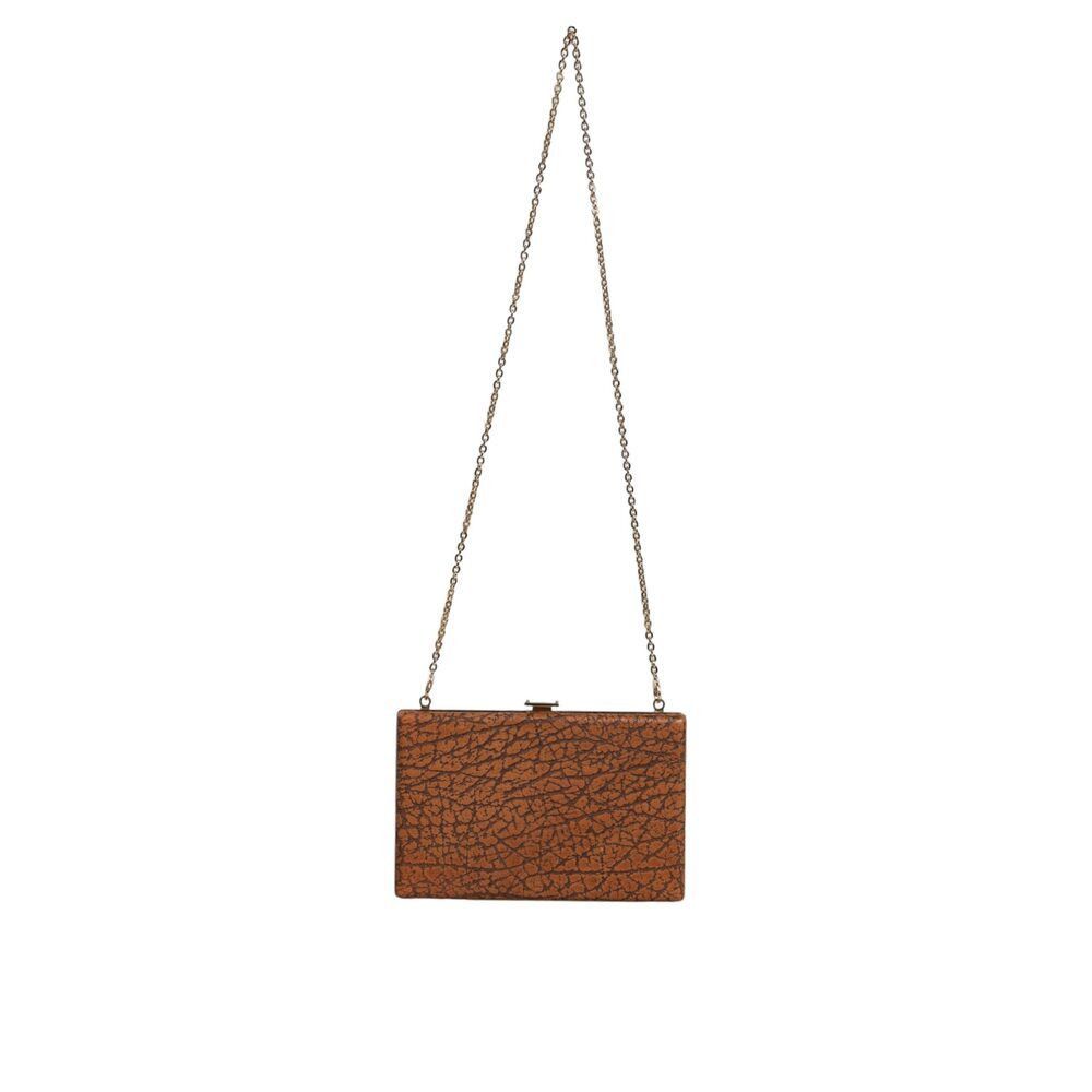 Dolce & Gabbana Dolce & Gabbana Brown Leather Gold Frame Clutch Mini Crossbo Size ONE SIZE - 2 Thumbnail