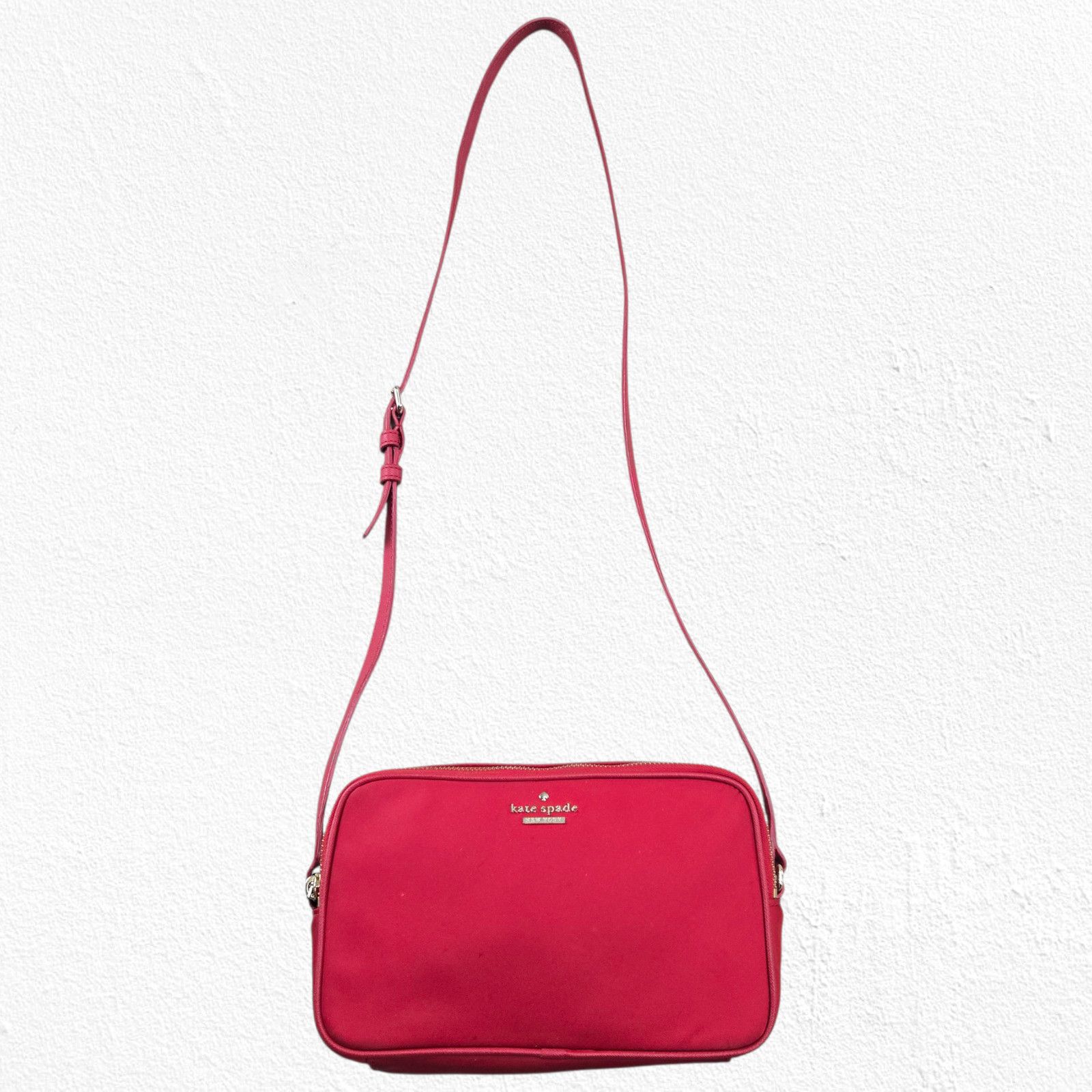 Kate Spade Red Nylon Crossbody Bag Purse Adjustable Strap Size ONE SIZE - 2 Thumbnail