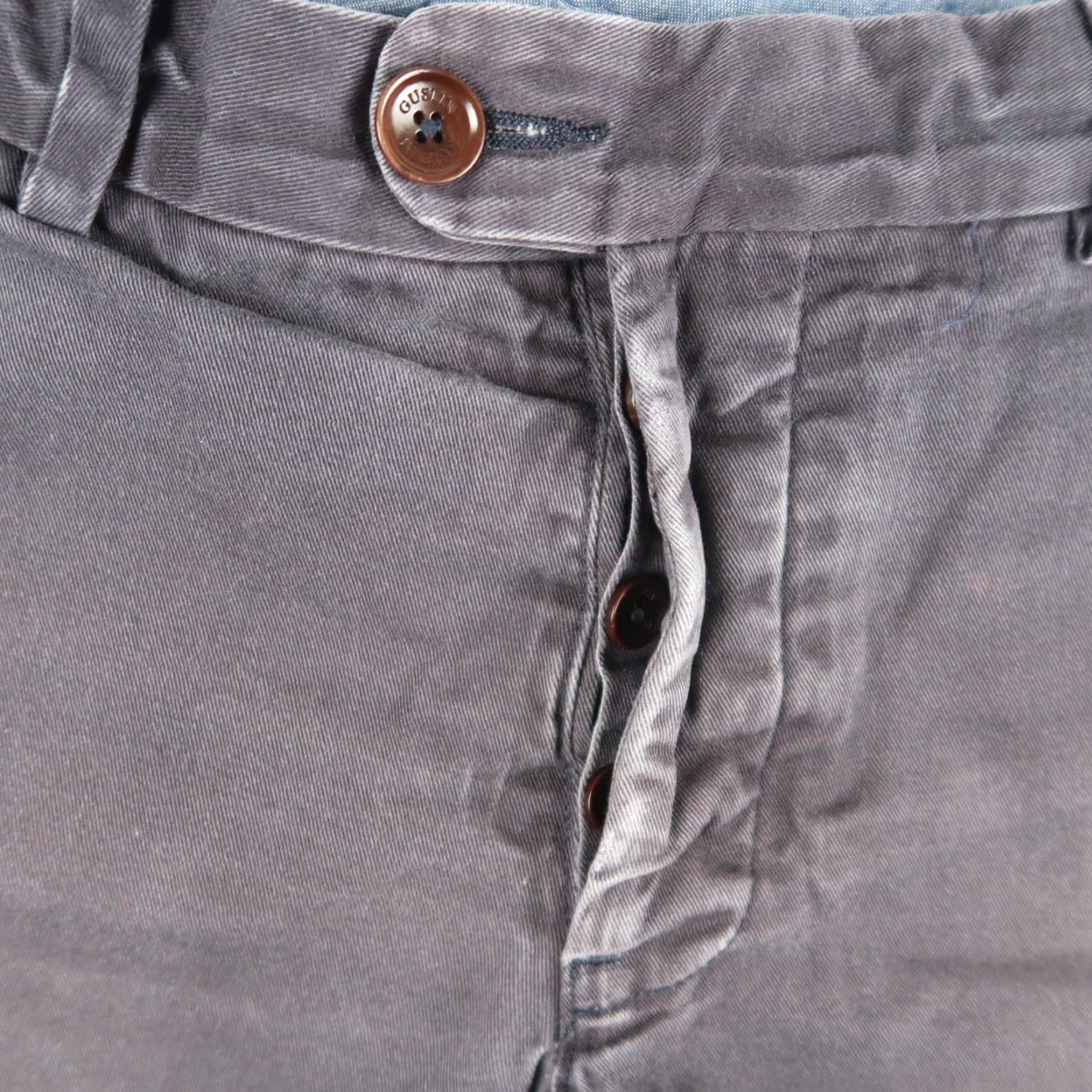 Gustin GUSTIN Pants Men 33 Blue Twill Chino Slim Straight Button Fly Casual Preppy Mens Size US 33 - 7 Thumbnail