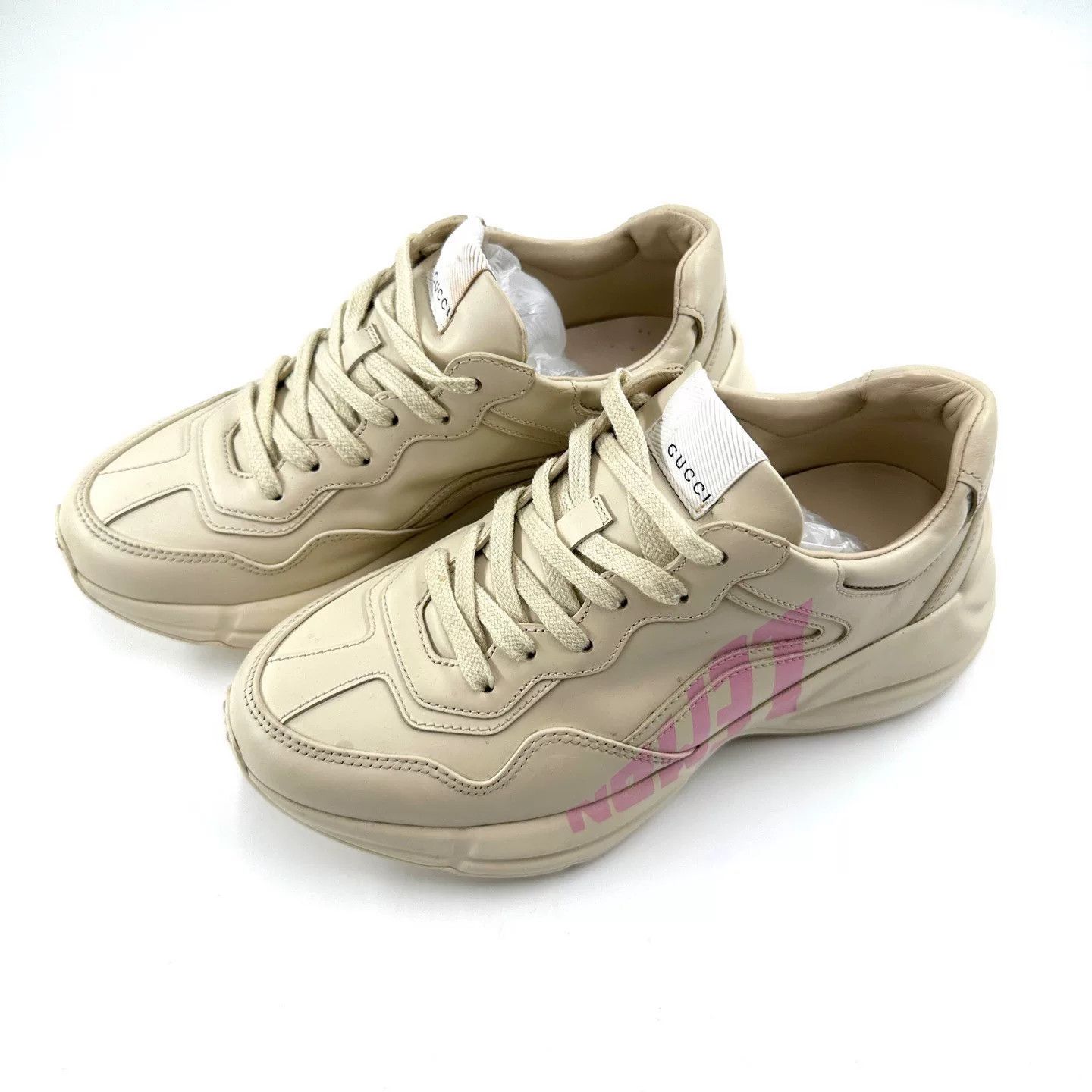 Gucci Gucci Women's Leather Pink Fruit Print Dad Shoes Size US 5.5 / IT 35.5 - 1 Thumbnail