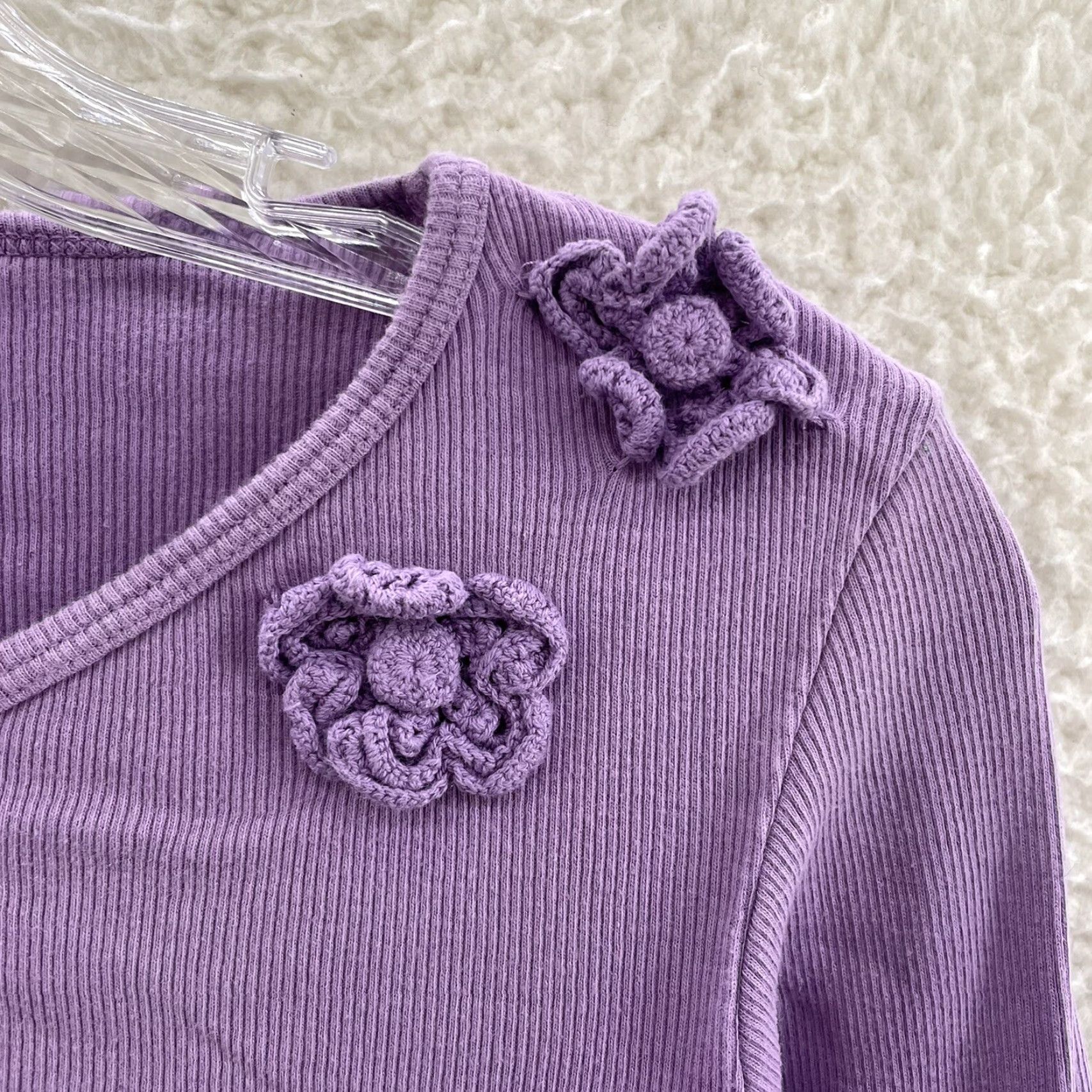Vintage VINTAGE Y2K Top Purple Ombre Knit Hippie Boho Fairy Grunge Whimsigoth Shirt Womens S Size S / US 4 / IT 40 - 4 Thumbnail